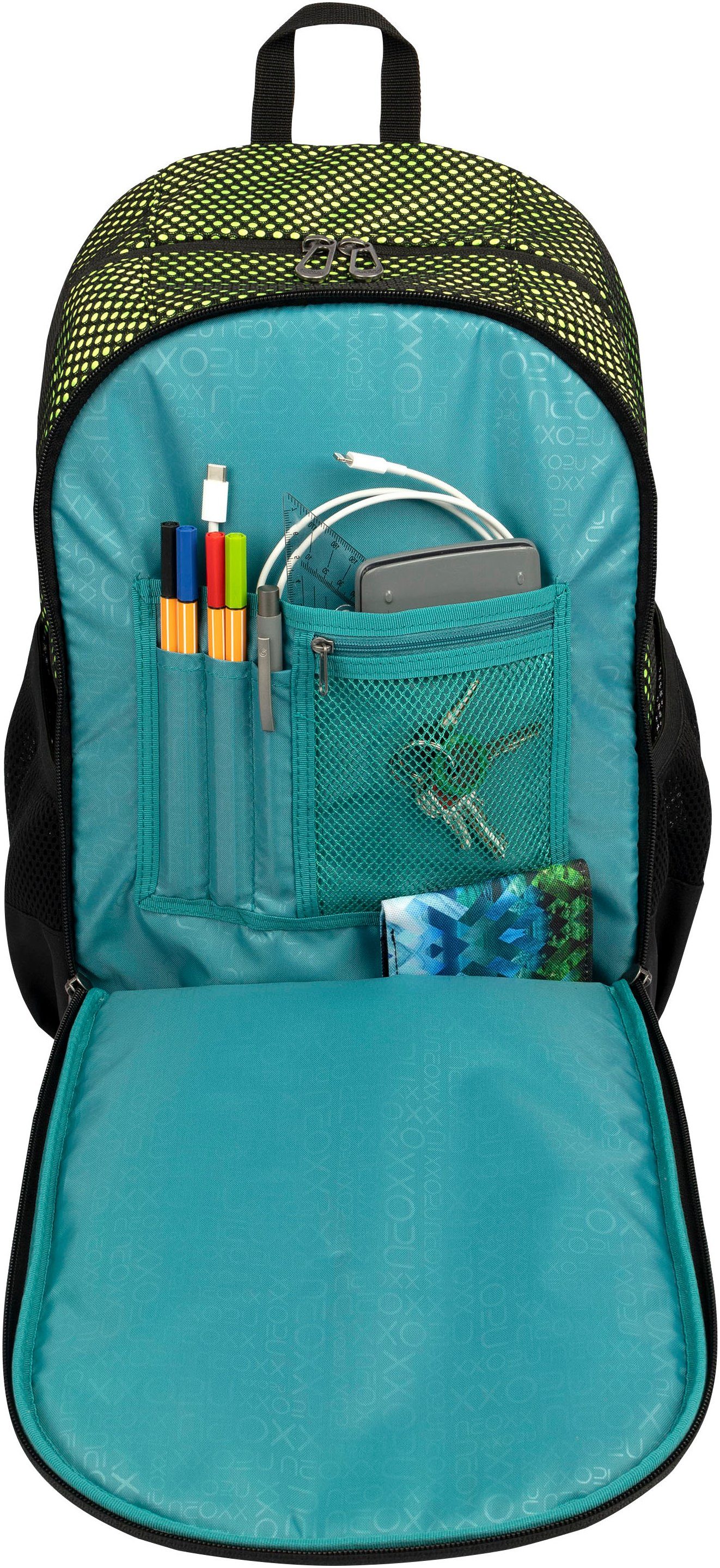 neoxx Schoolrugzak Flow, All about Neon gedeeltelijk van gerecycled materiaal