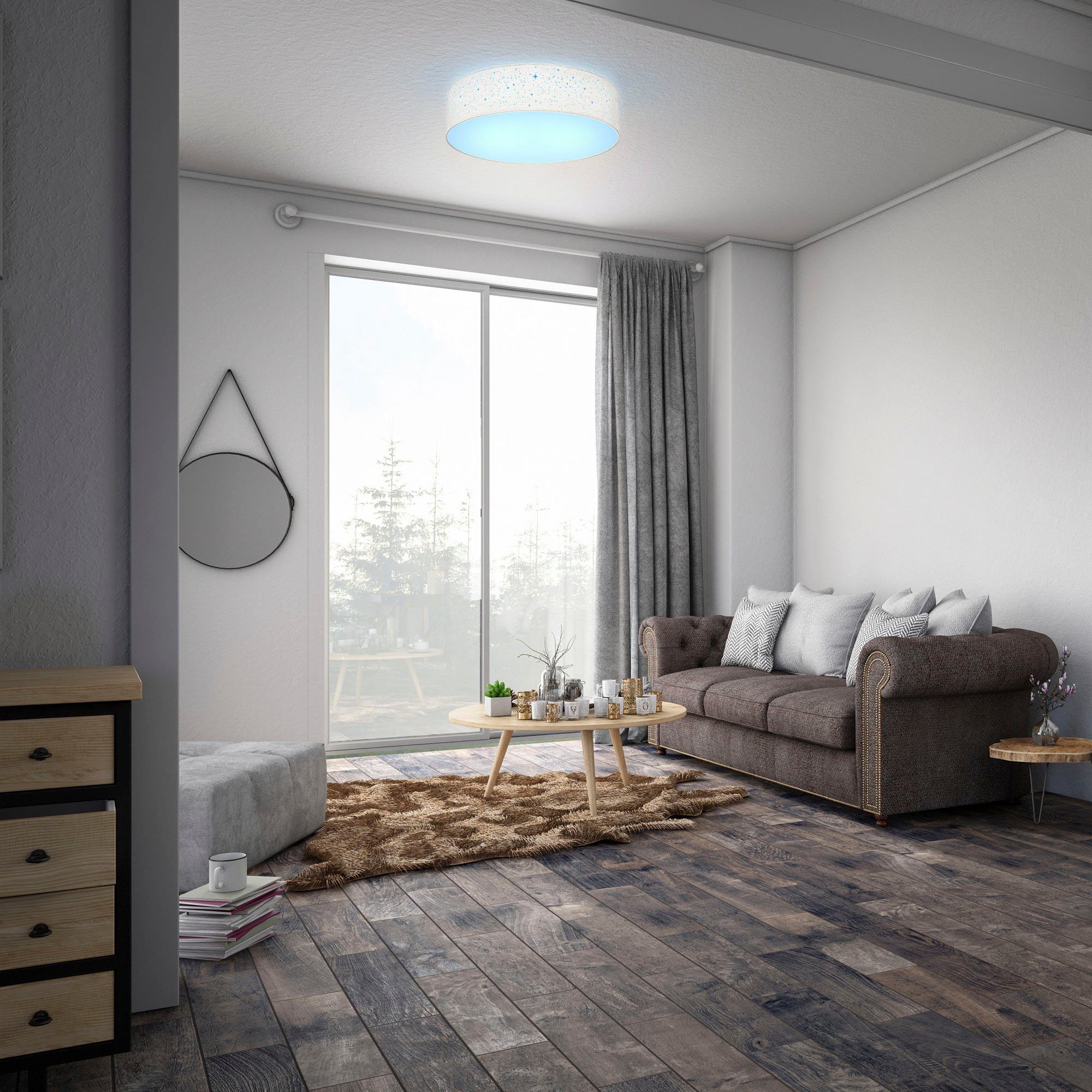B.K.Licht Led-plafondlamp BK_SD1476 WiFi RGB-CCT plafondlamp, APP bediening, iOS+Andorid incl. afstandsbediening, kleurverandering en lichteffecten, ø 39 cm (1 stuk)