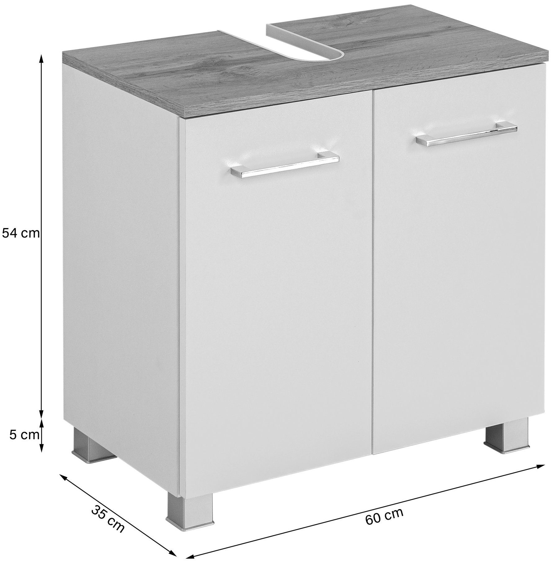 welltime Badkamerserie Avignon met 3d-spiegelkast met led-opzetlamp (2-delig)