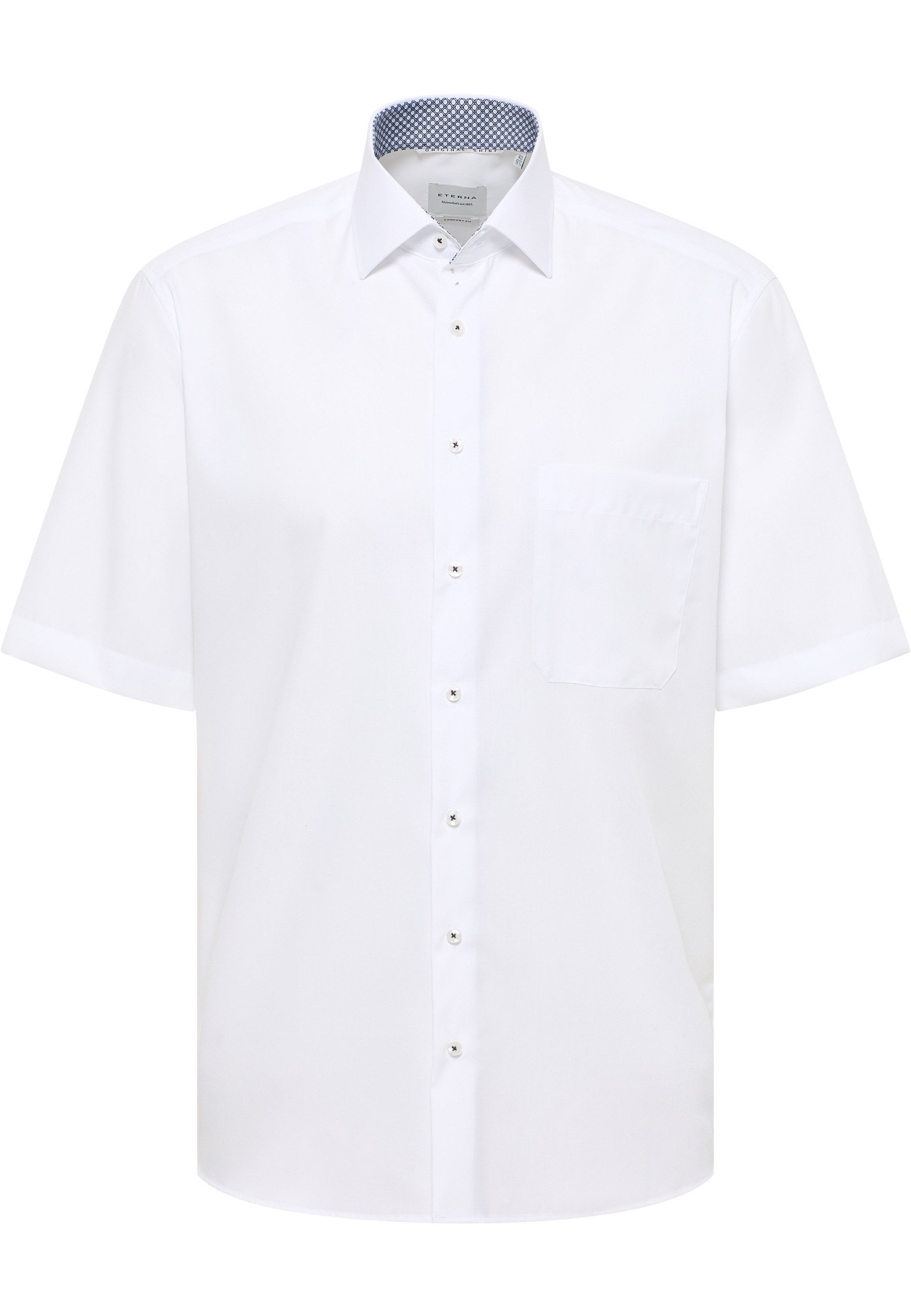 Eterna Overhemd met korte mouwen Comfort fit NON IRON (strijkvrij)