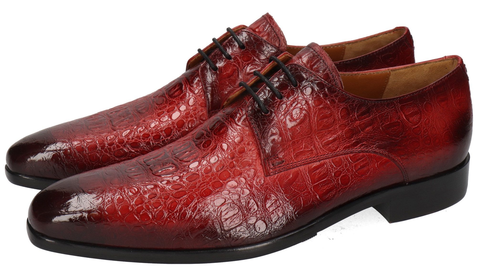 Melvin & Hamilton Veterschoenen Lewis 13 - plantaardig gelooid Business schoen, kostuumschoen met embossing heren veterschoenen maat 47 rood