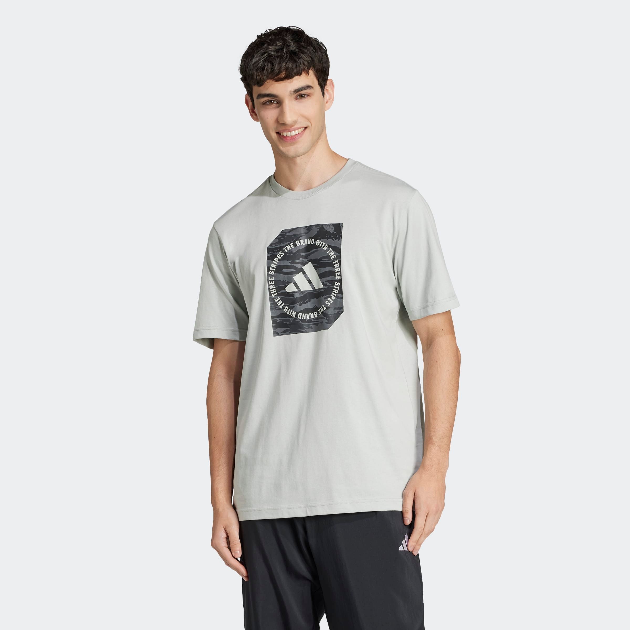 adidas Sportswear T-shirt M C CAMO BOX T heren t-shirts maat M grijs