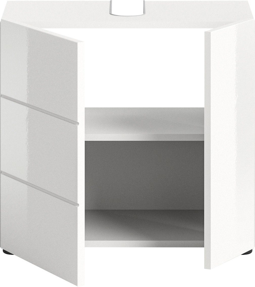 welltime Wastafelonderkast BIEL, TOPSELLER!, Breedte 60 cm, 1 deur, 2 vakken, met sifonaansluiting (1 stuk)