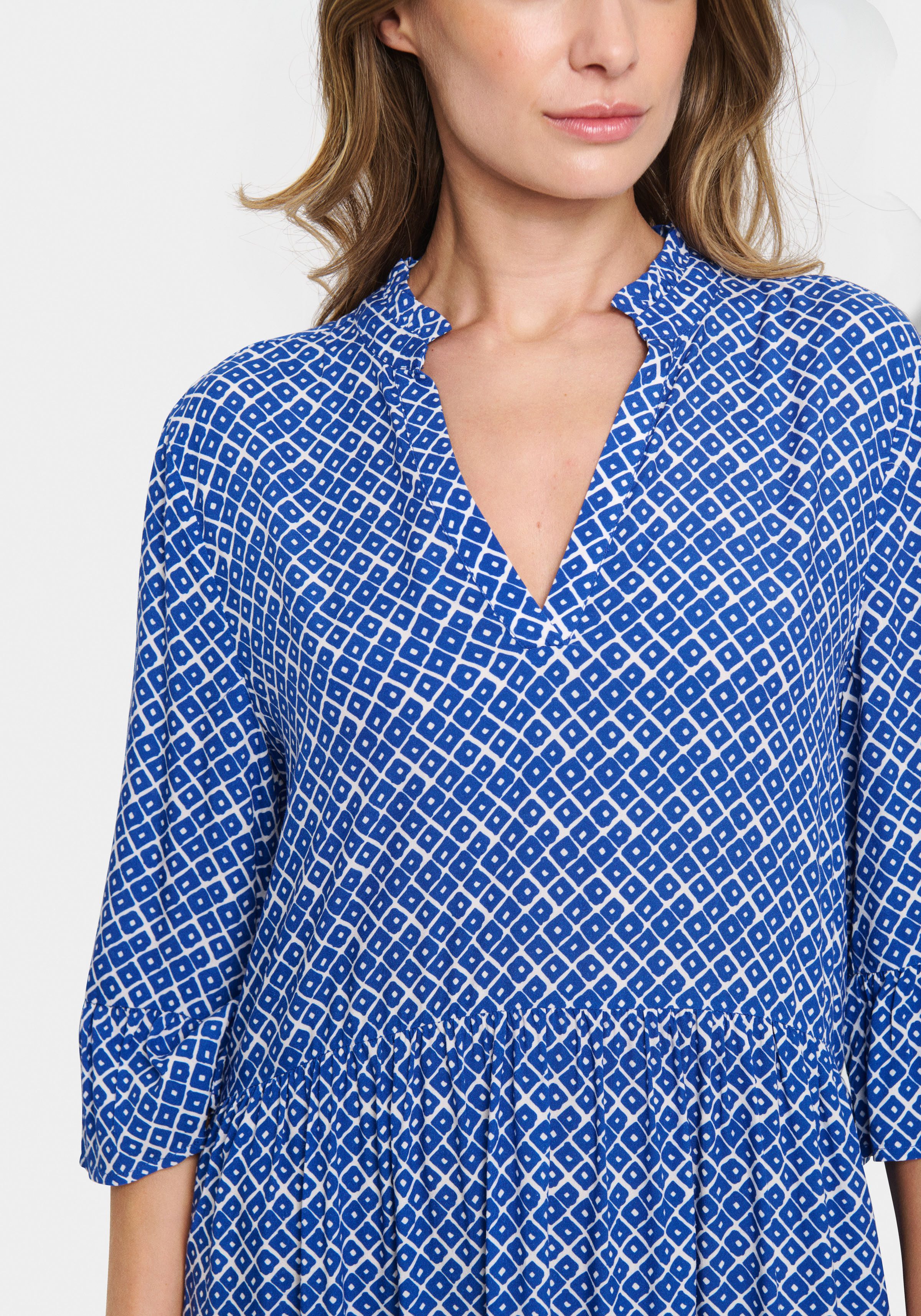 Saint Tropez Blousejurk EdaSZ dress met volants en 3/4 mouwen