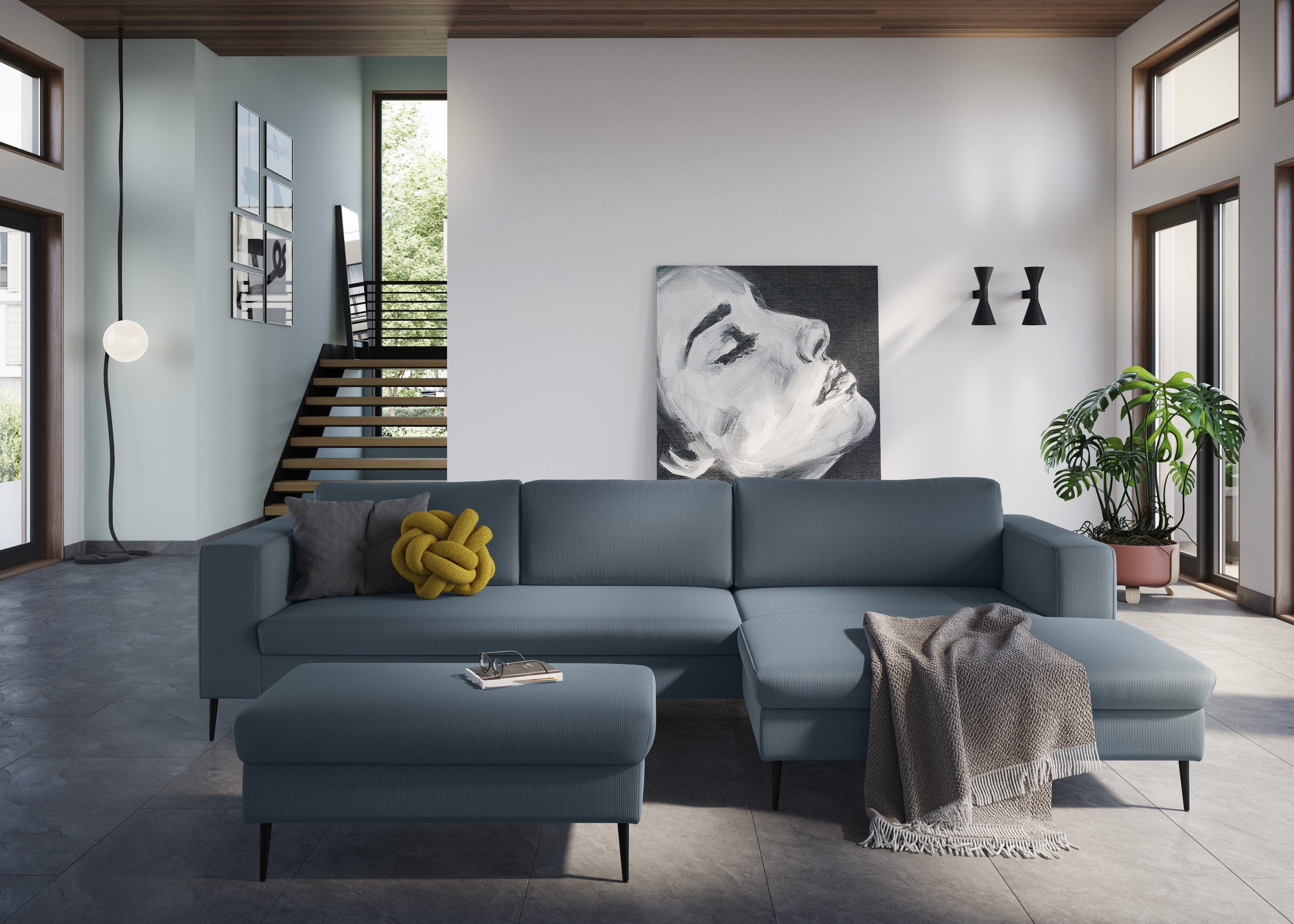 DOMO collection Hoekbank Modica, tijdloos en elegant, L-vorm