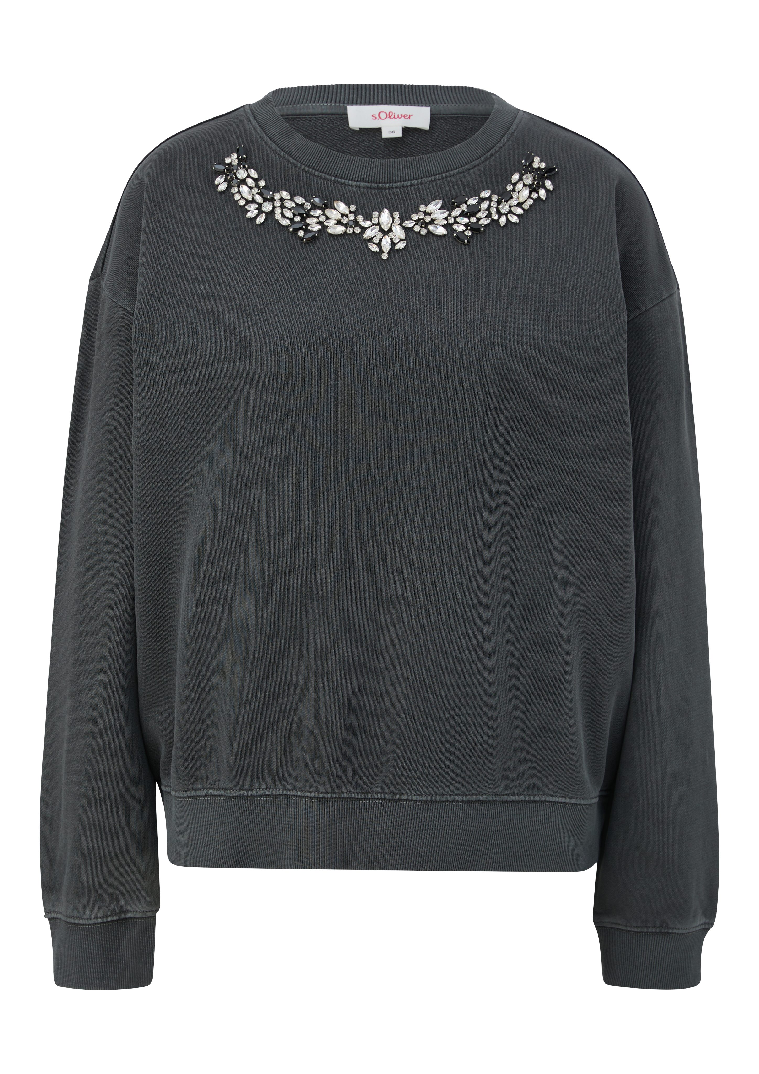 s.Oliver Sweatshirt met decoratieve stenen