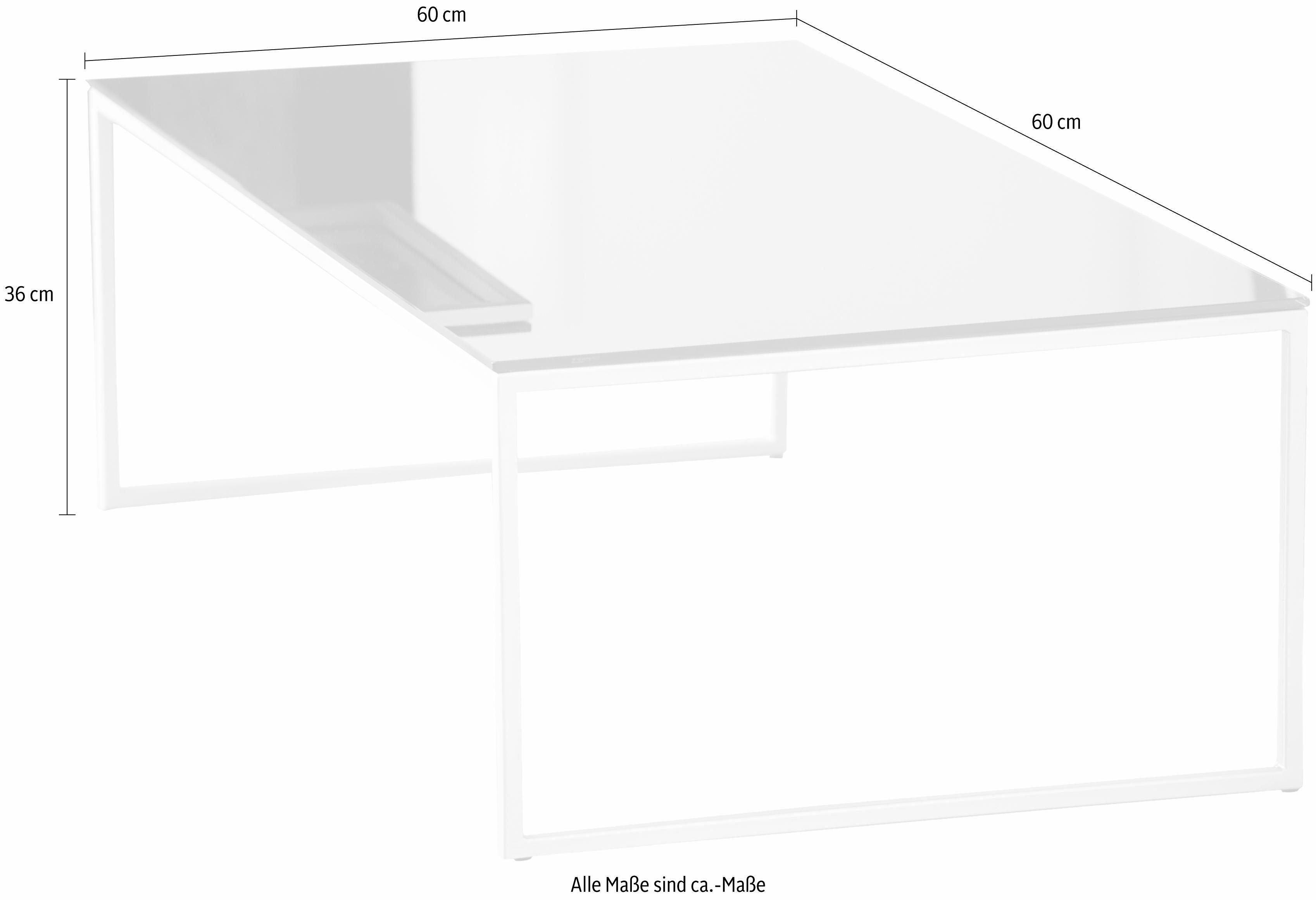 Salontafel Classico met metalen sleevoet, in 2 kleuren, afm. (bxdxh): 60x60x36 cm