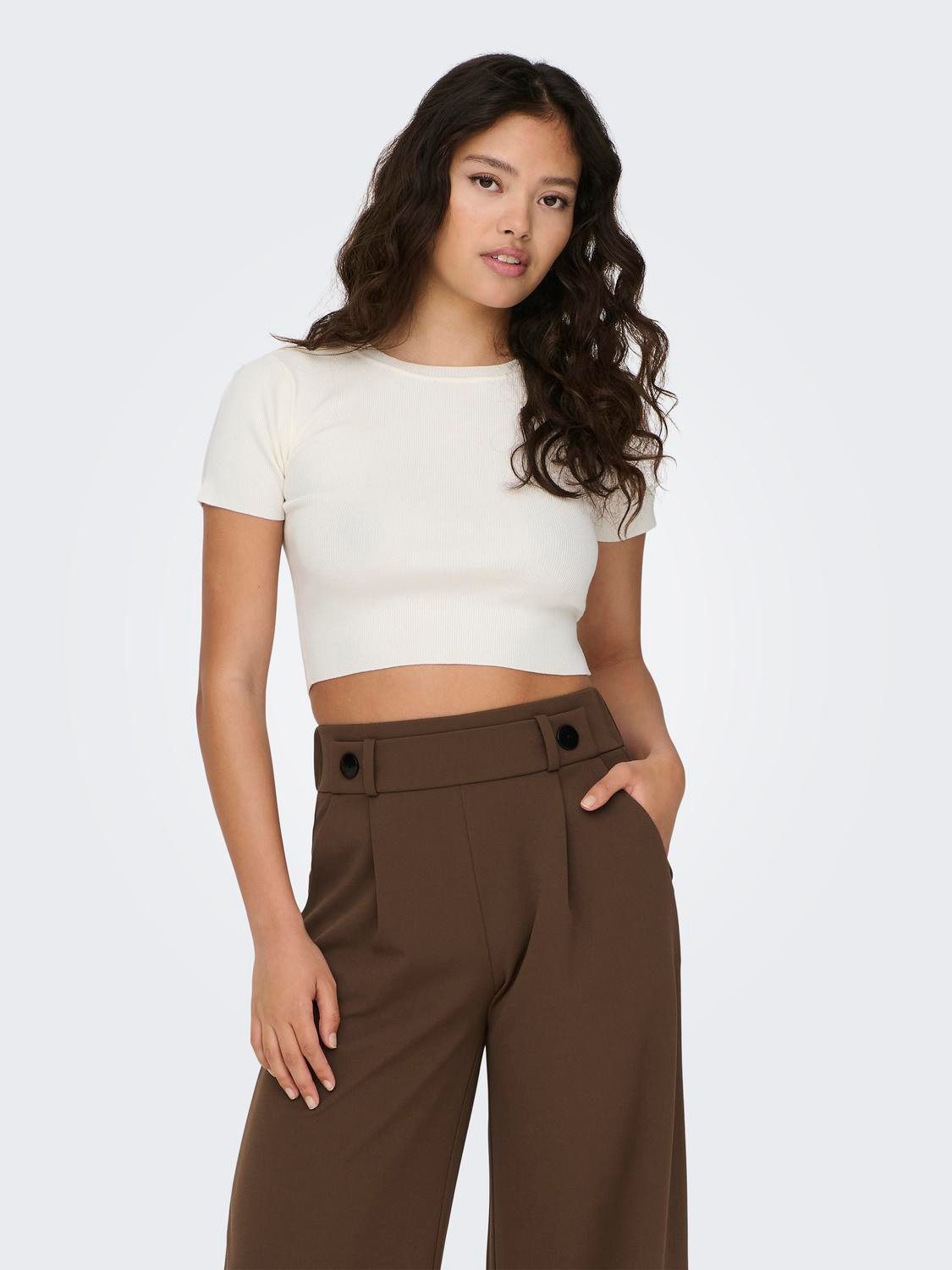 JDY Trui met korte mouwen CIRKELINE S/S CROP TOP KNT NOOS