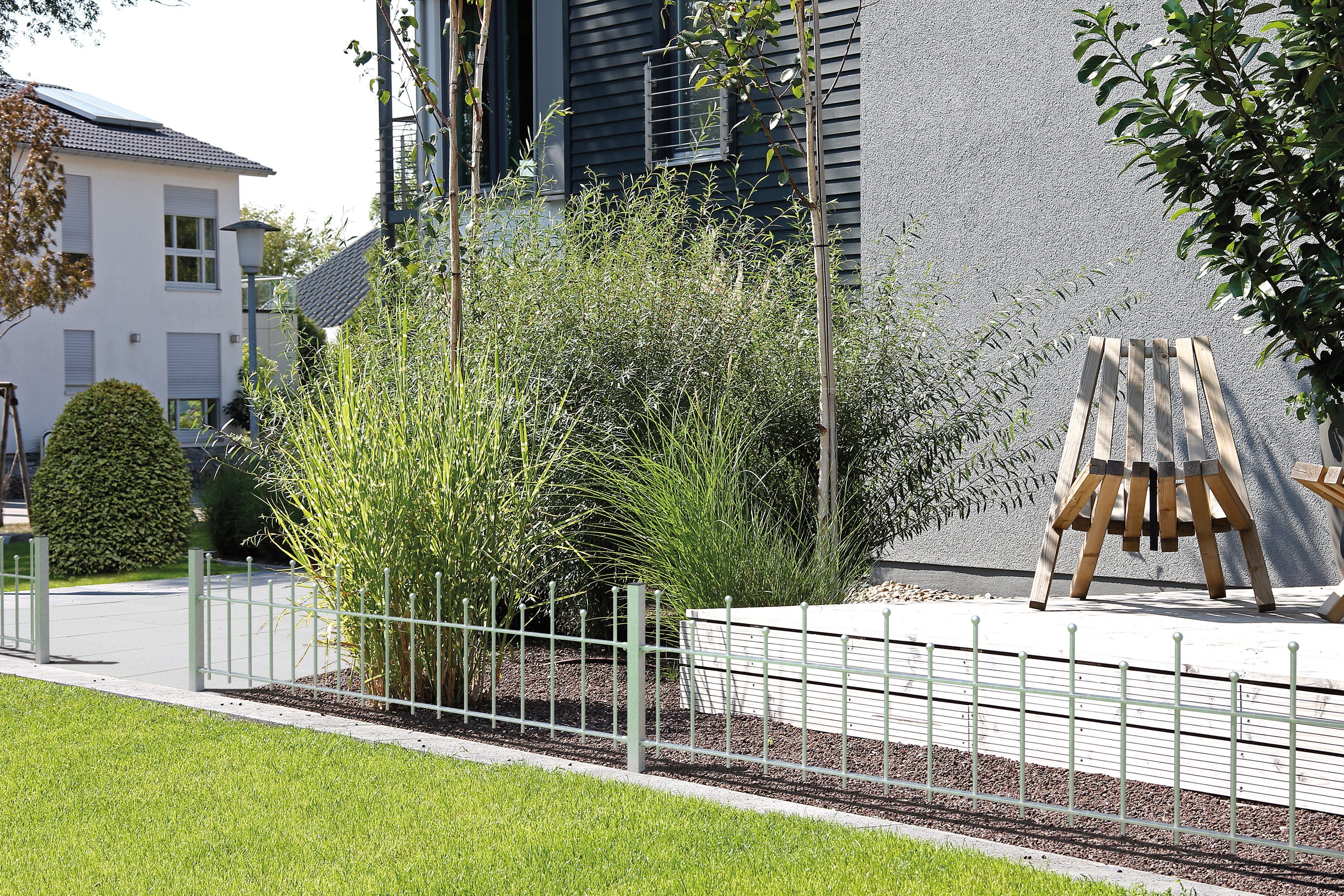 GAH Alberts Metalen hek Uitbreidingsset Madrid Hoogte: 49,5, 73,5 en 98,5 cm, breedte: 200 cm, om in beton te verankeren