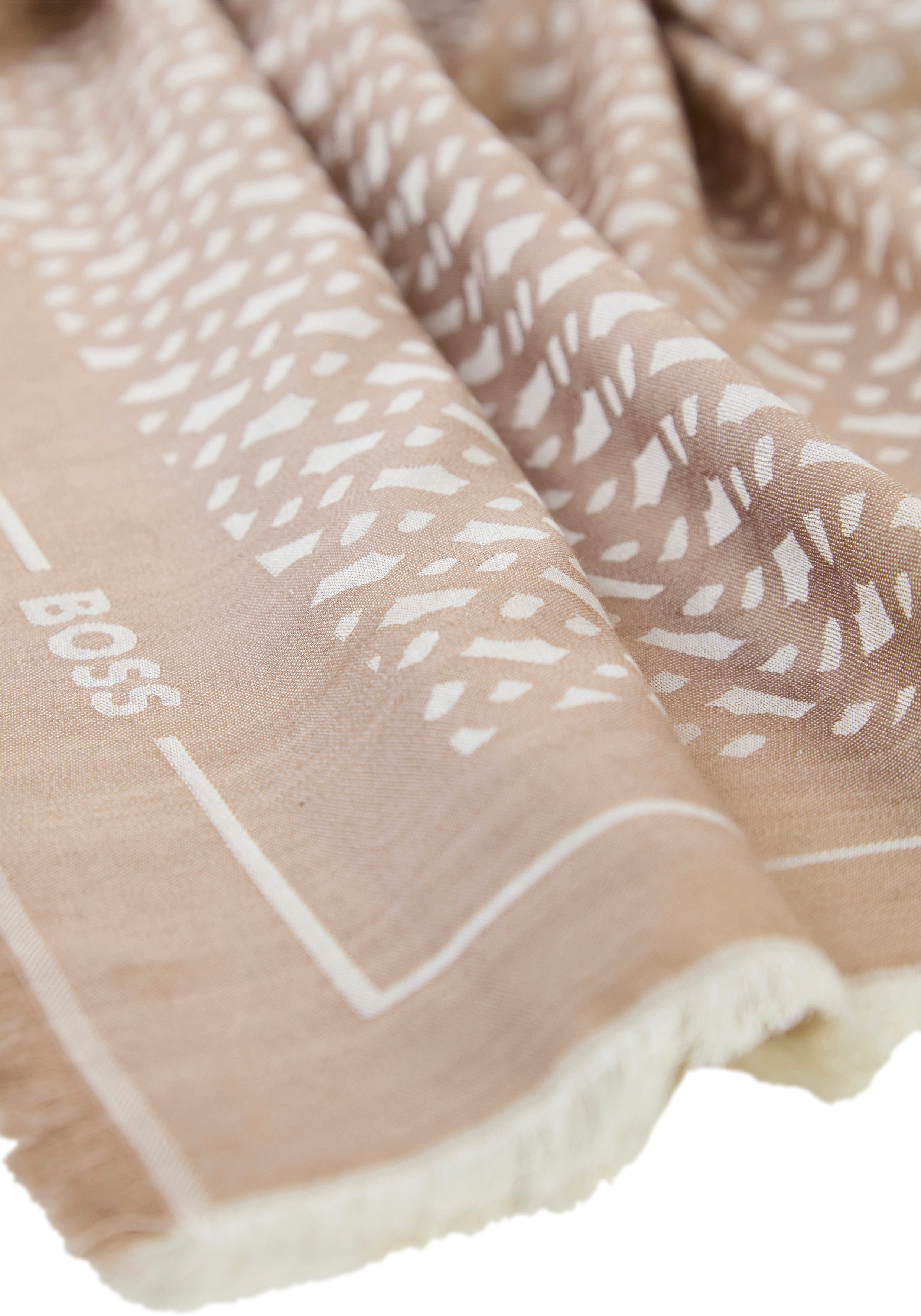 Boss Sjaal Ledonia 120*120 met jacquardmotief