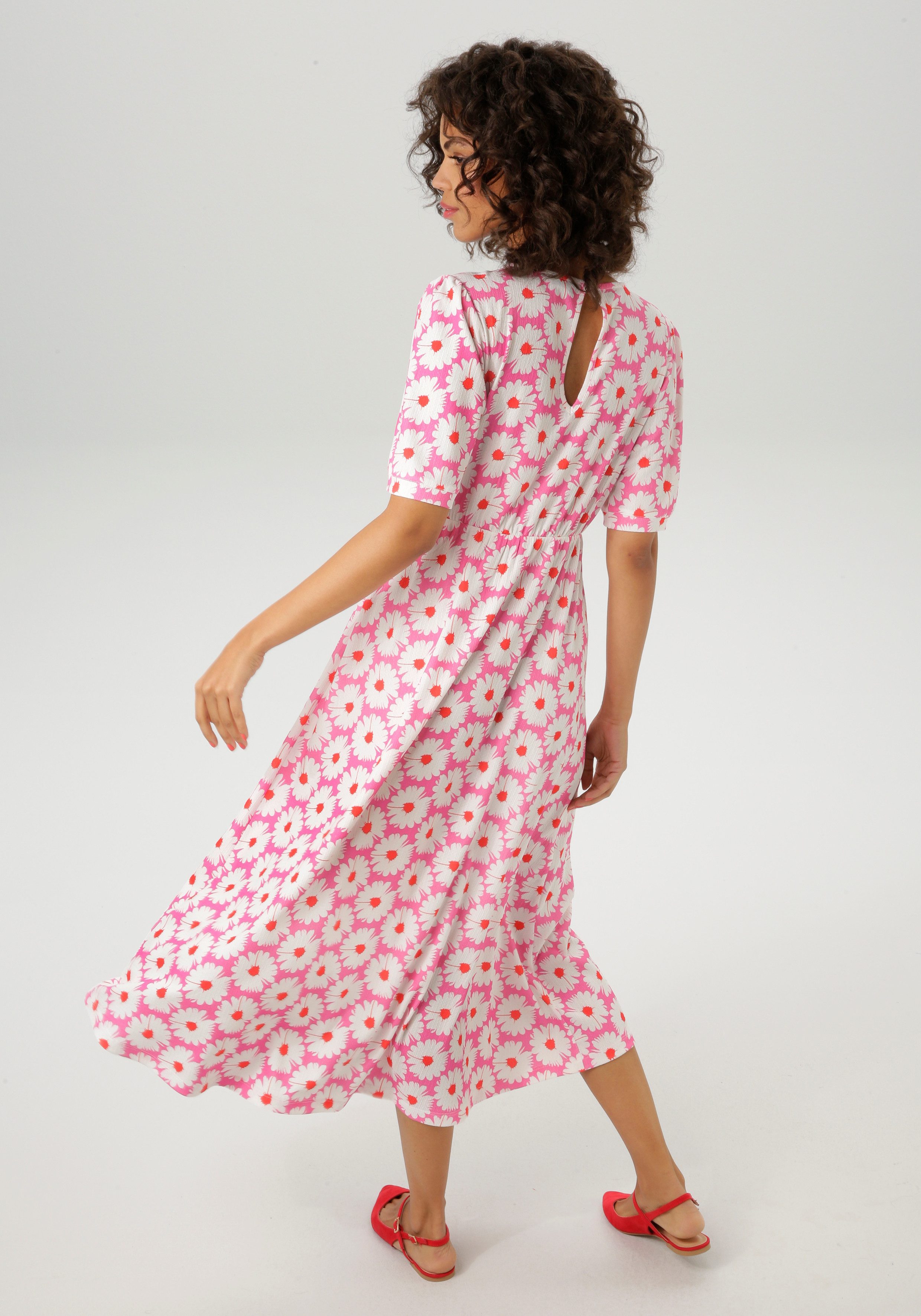 Aniston CASUAL Zomerjurk overal bedrukt met bloemen - nieuwe collectie