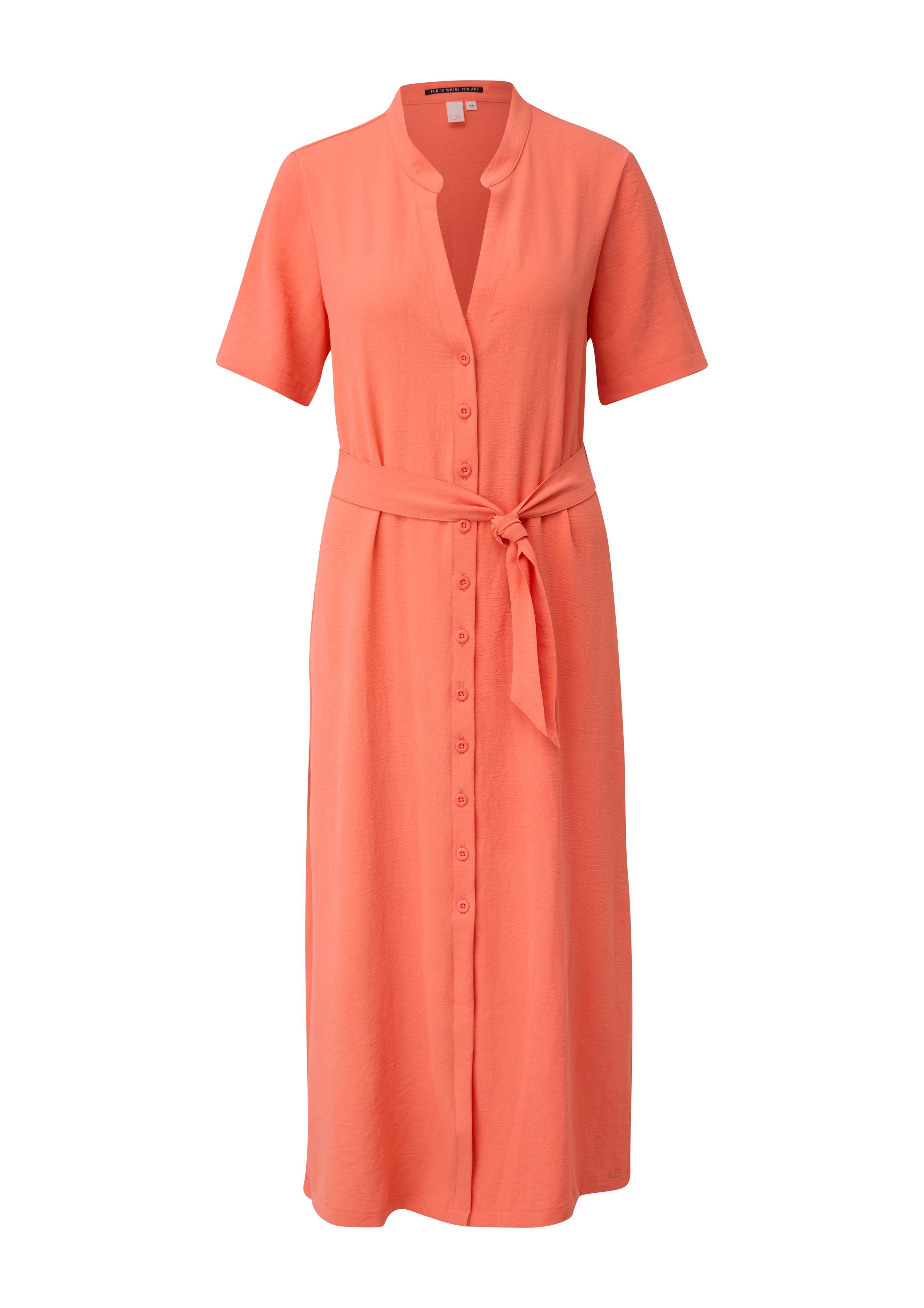 Q S designed by Midi-jurk met bindceintuur en knoopsluiting