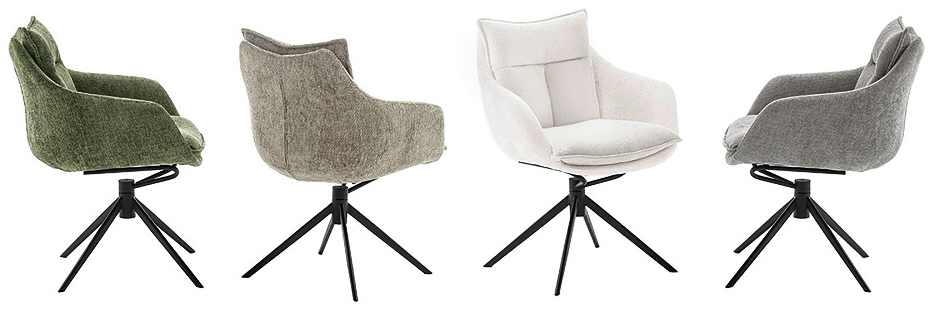 MCA furniture Eetkamerstoel (2-set), draaibaar 360°, draai- & schommelfunctie, belastbaarheid 120 kg