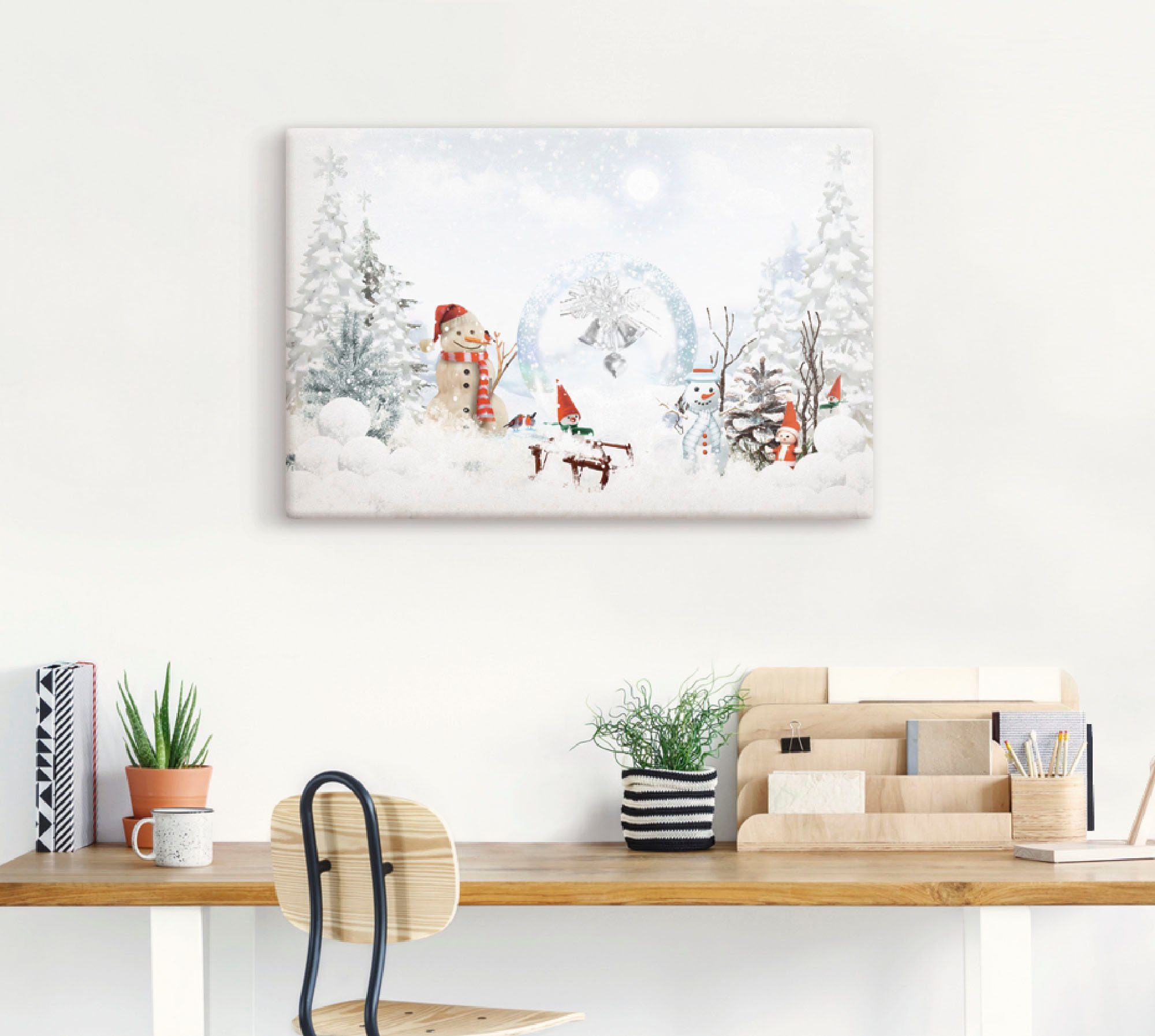 Artland Artprint op linnen Kerstsprookje gespannen op een spieraam