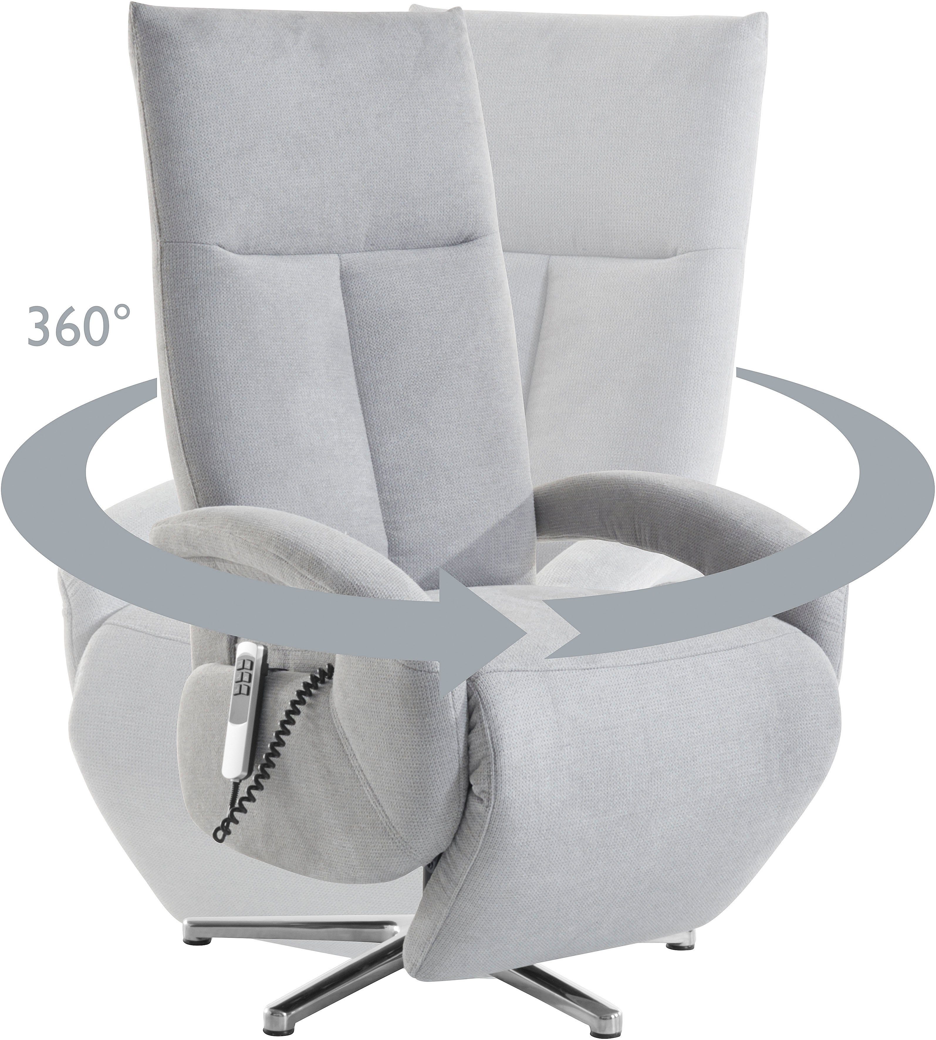 sit&more Relaxfauteuil Tycoon met verstelbare hoofdsteun en 360° draaifunctie keuze tussen handmatige of elektrische functie, ook met accu (draadloos)