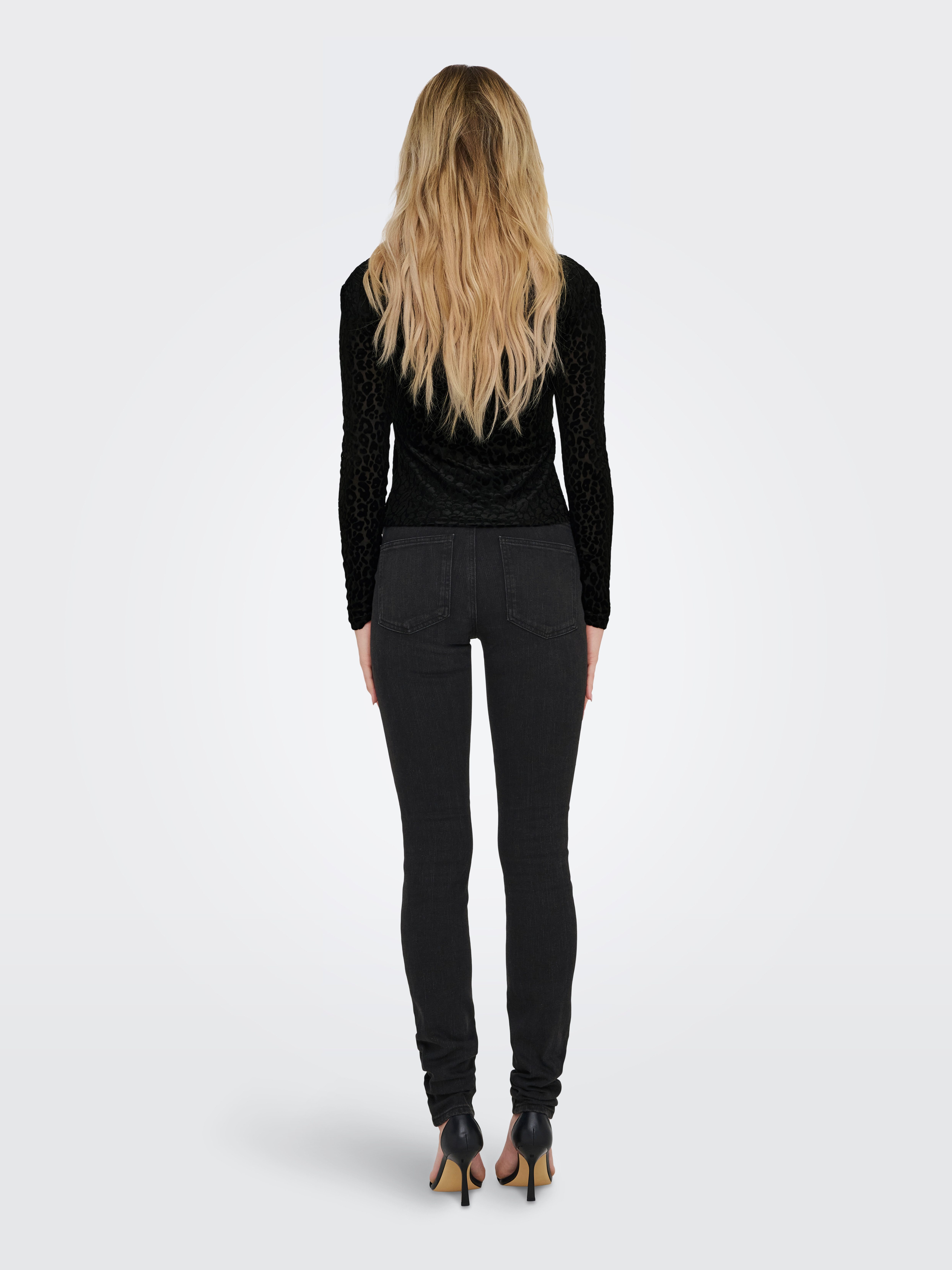 Only Shirt met lange mouwen ONLELIANA L/S HIGHNECK TOP BOX JRS