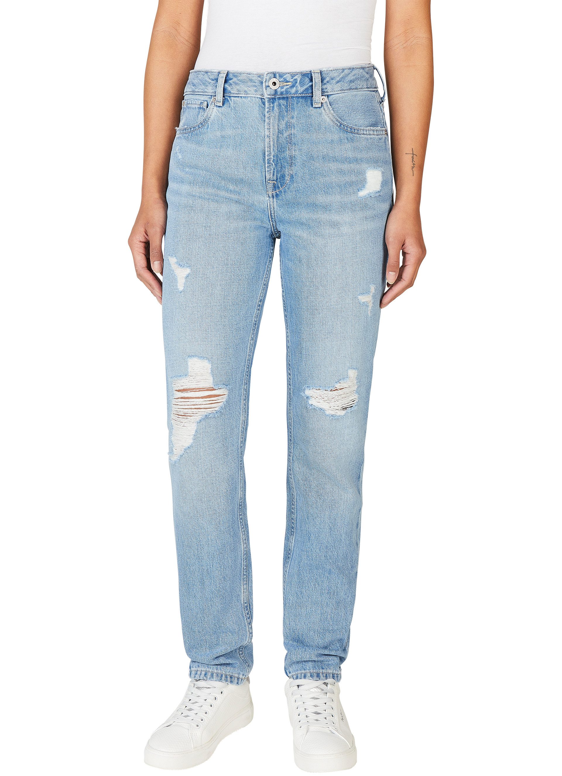 Pepe Jeans High-waist jeans TAPERED JEANS HW dames high waisted jeans maat 25 blauw