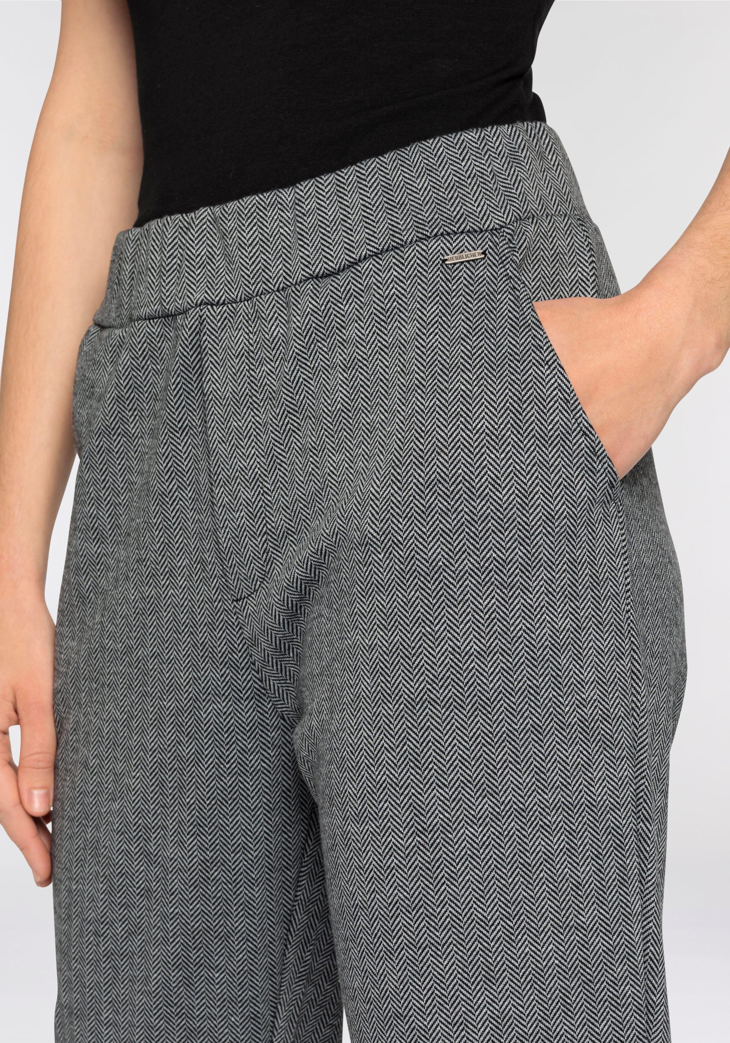 Herrlicher Jerseybroek HESTER met fijn visgraatpatroon