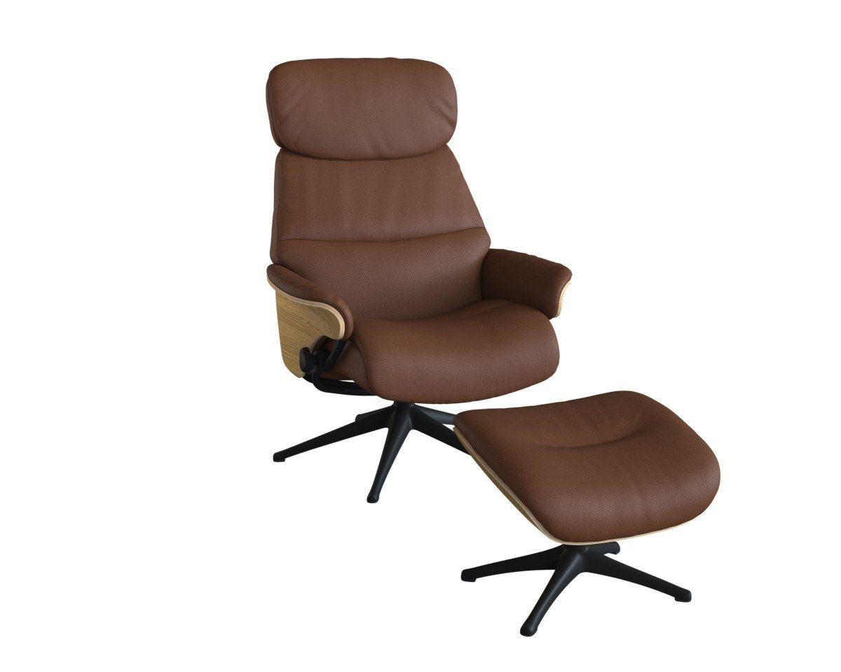 FLEXLUX Relaxfauteuil Aarhus, functionele stoel, gestoffeerde stoel, armleuningen, TV-fauteuil tv-fauteuils bruin