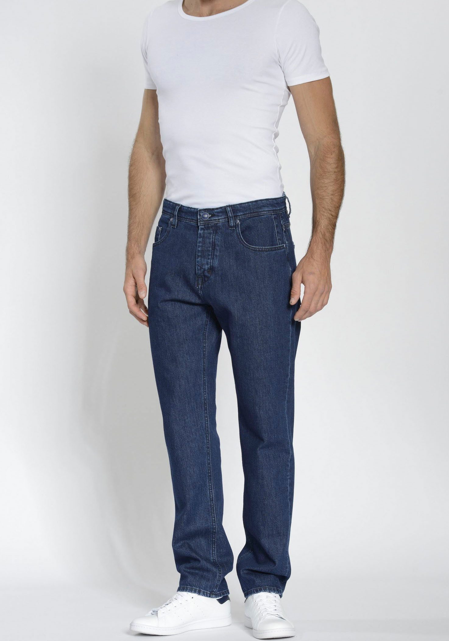 GANG 5-pocket jeans 94SESTO Straight fit in 5-pocket-stijl met siernaad op coin pocket heren slim fit jeans maat 32 blauw
