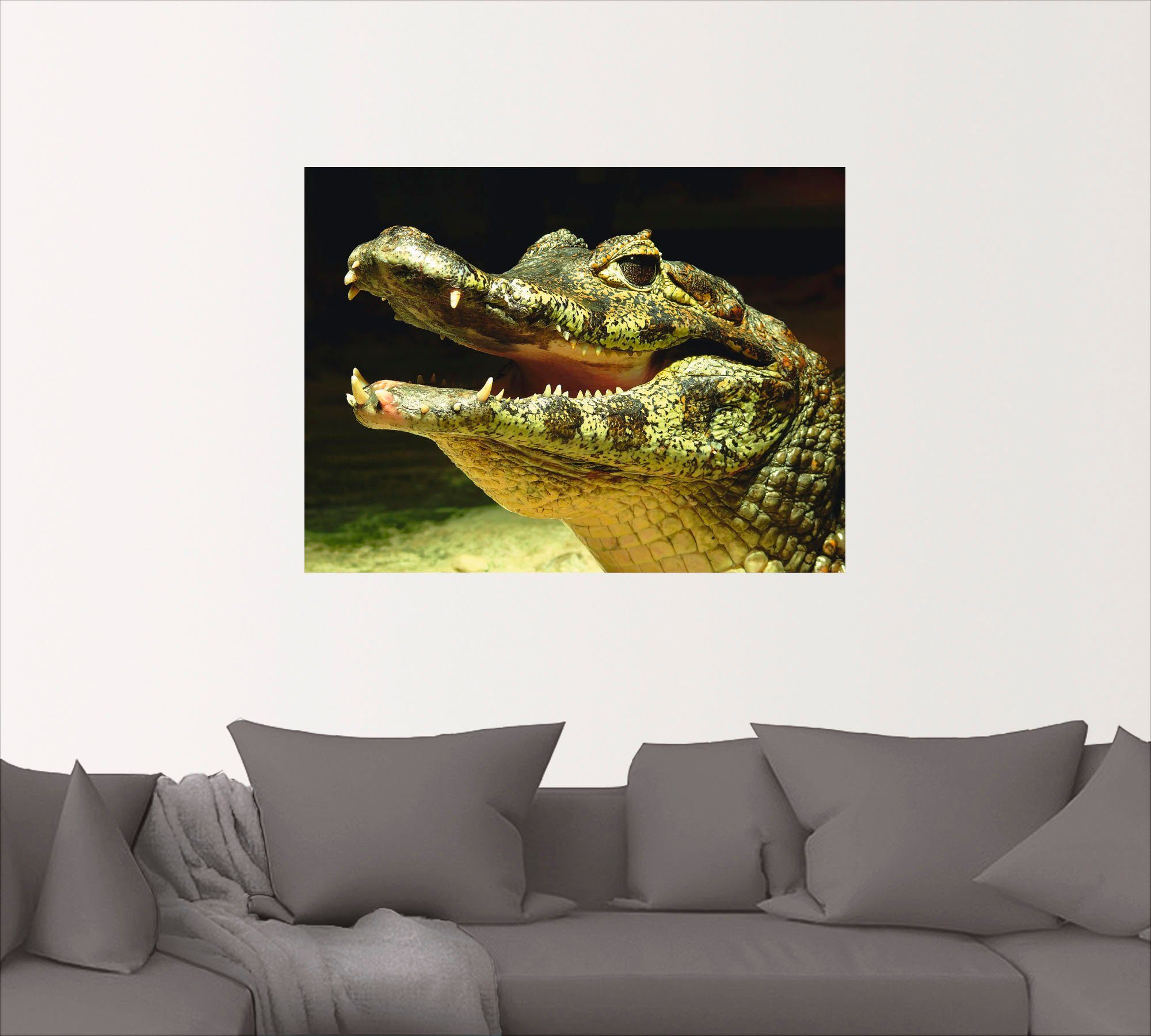 Artland Artprint Een glimlachende krokodil als poster, muursticker in verschillende maten