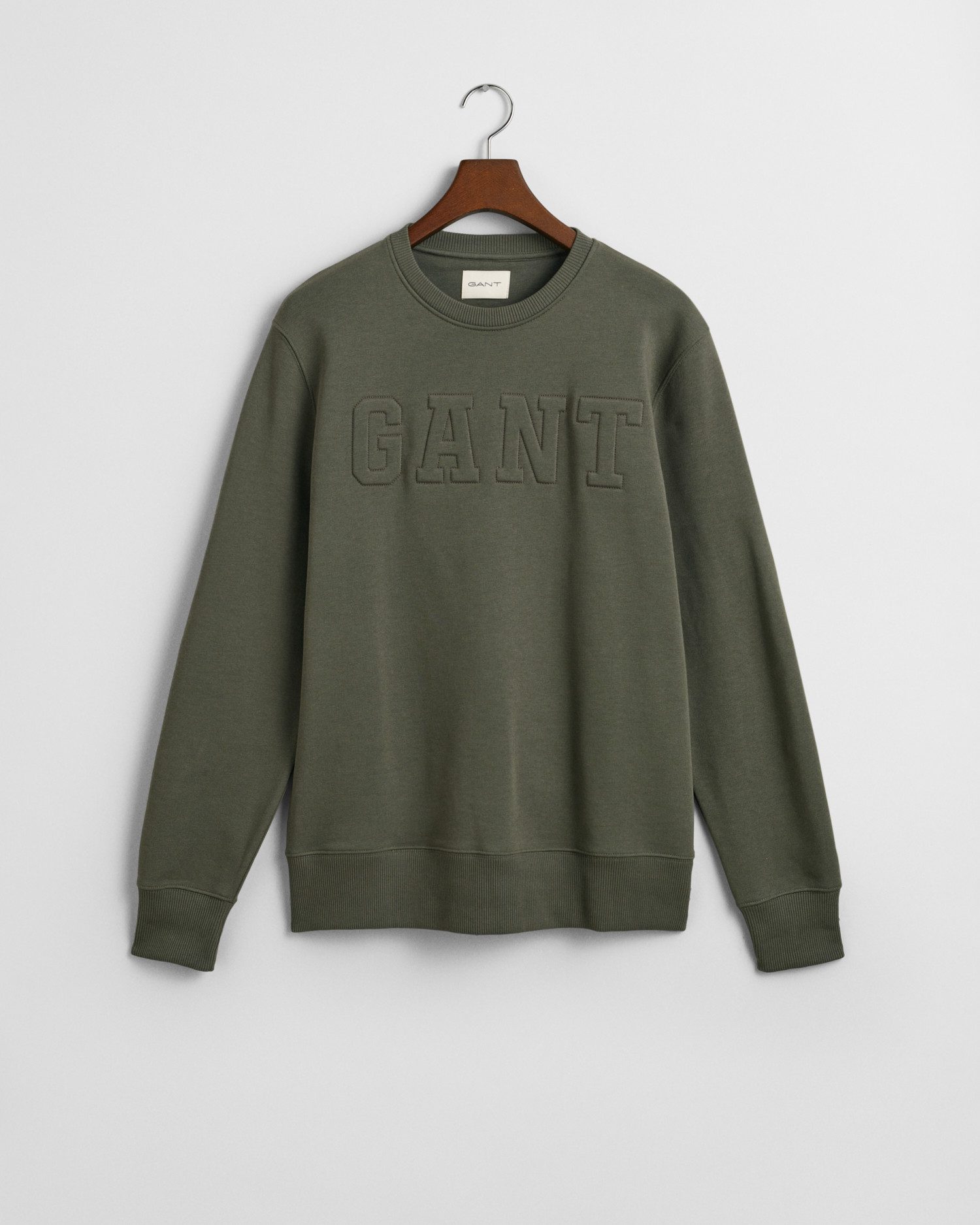 Gant Sweatshirt EMBOSSED C-NECK SWEAT een verheven gant-grafiekembossing op de borst