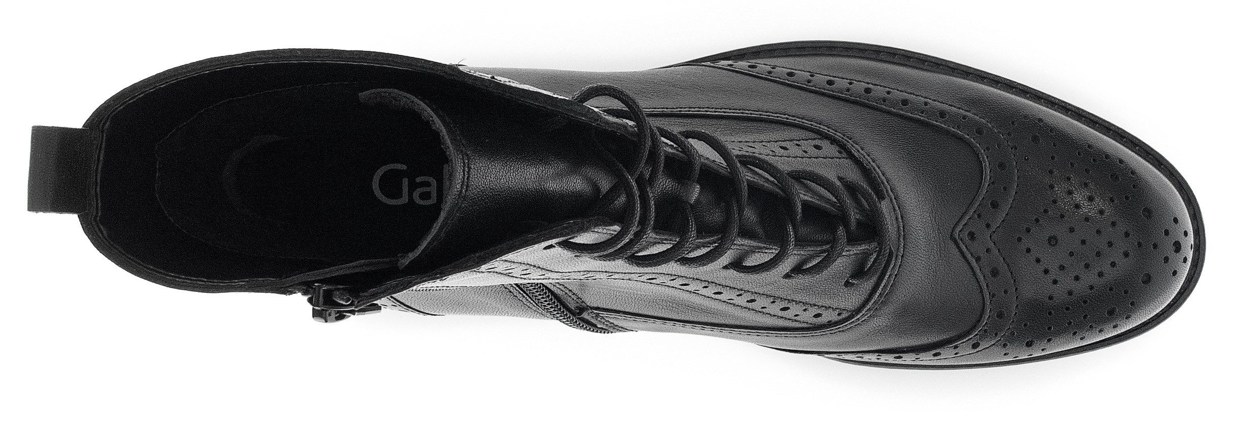 Gabor Veterlaarsjes blokhak, veterschoenen, business schoen met modieuze lyra-perforatie