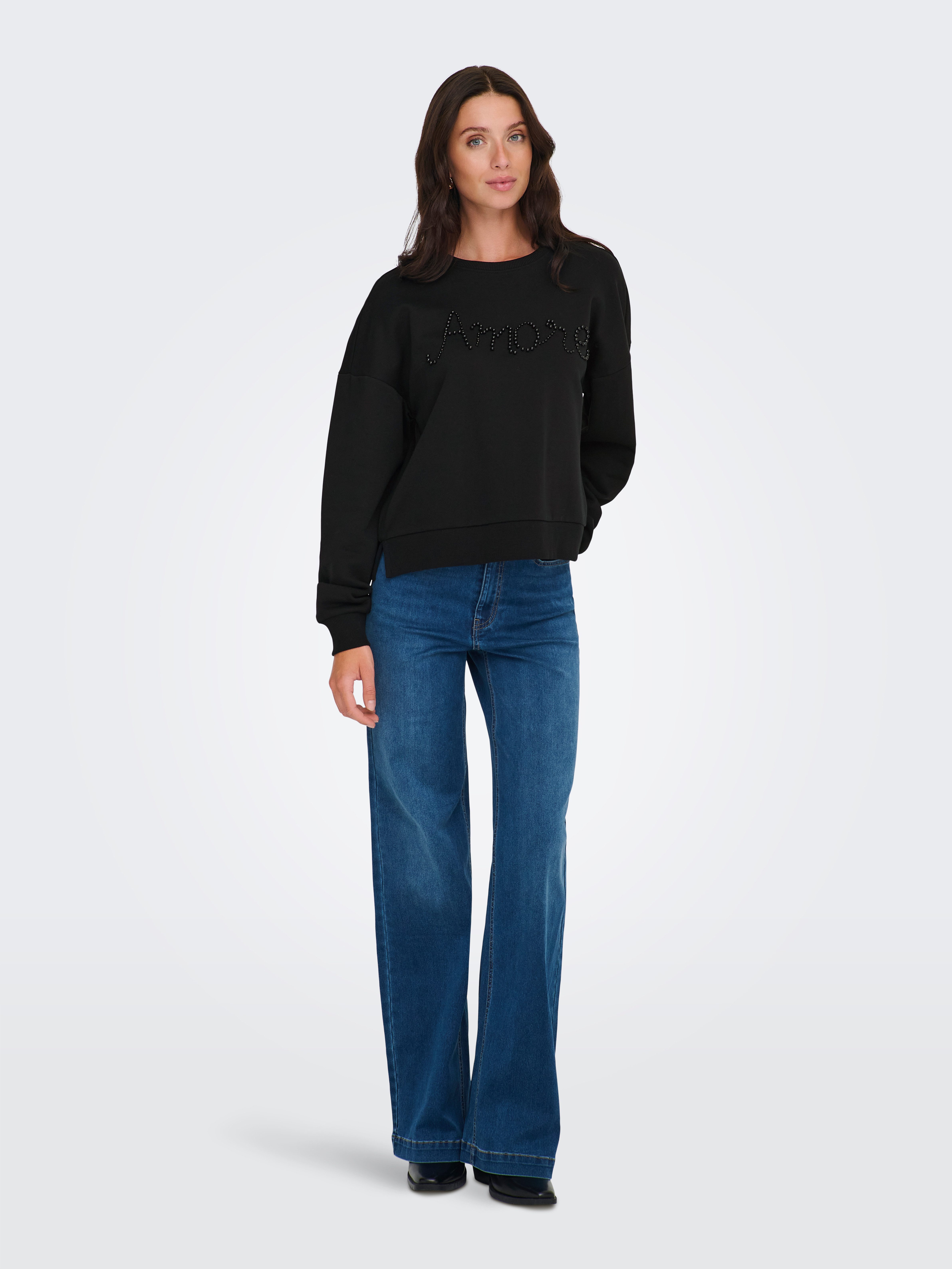 Only Sweatshirt ONLJENNA L/S O-NECK EMB. BOX SWT