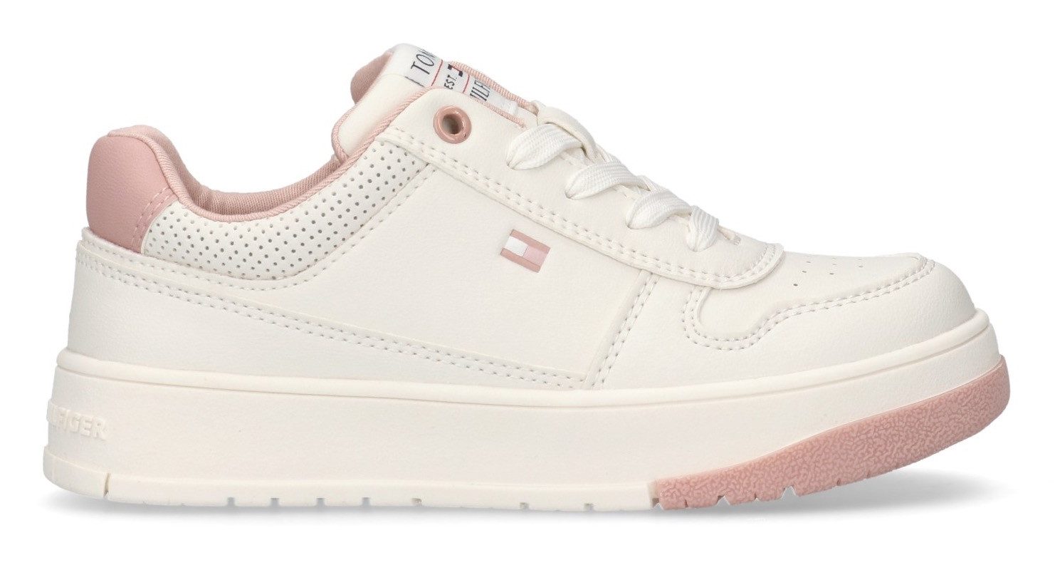 Tommy Hilfiger Sneakers , retro sneaker, basket sneaker, veterschoen met gekleurde zool