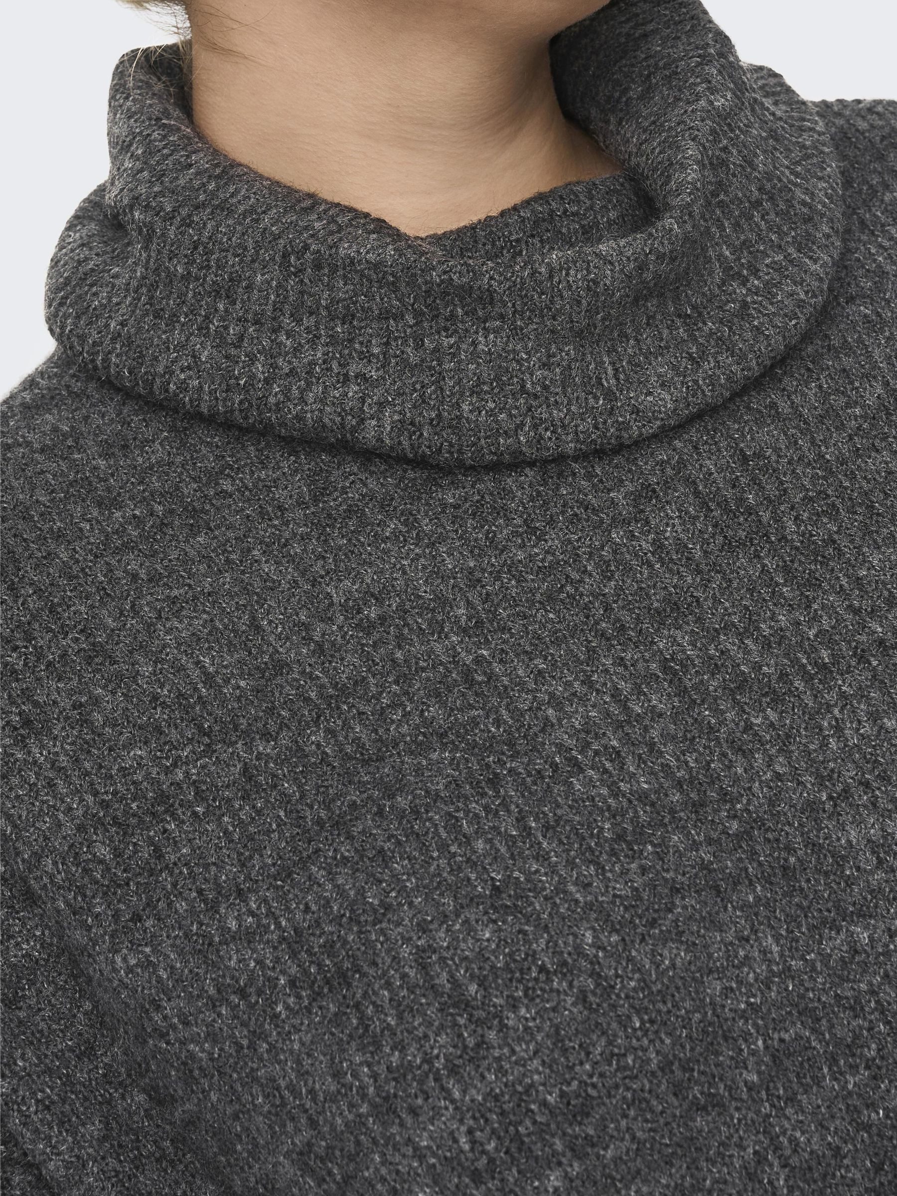 ONLY CARMAKOMA Gebreide jurk CARJANA L S COWLNCK DRESS WOOL KNT