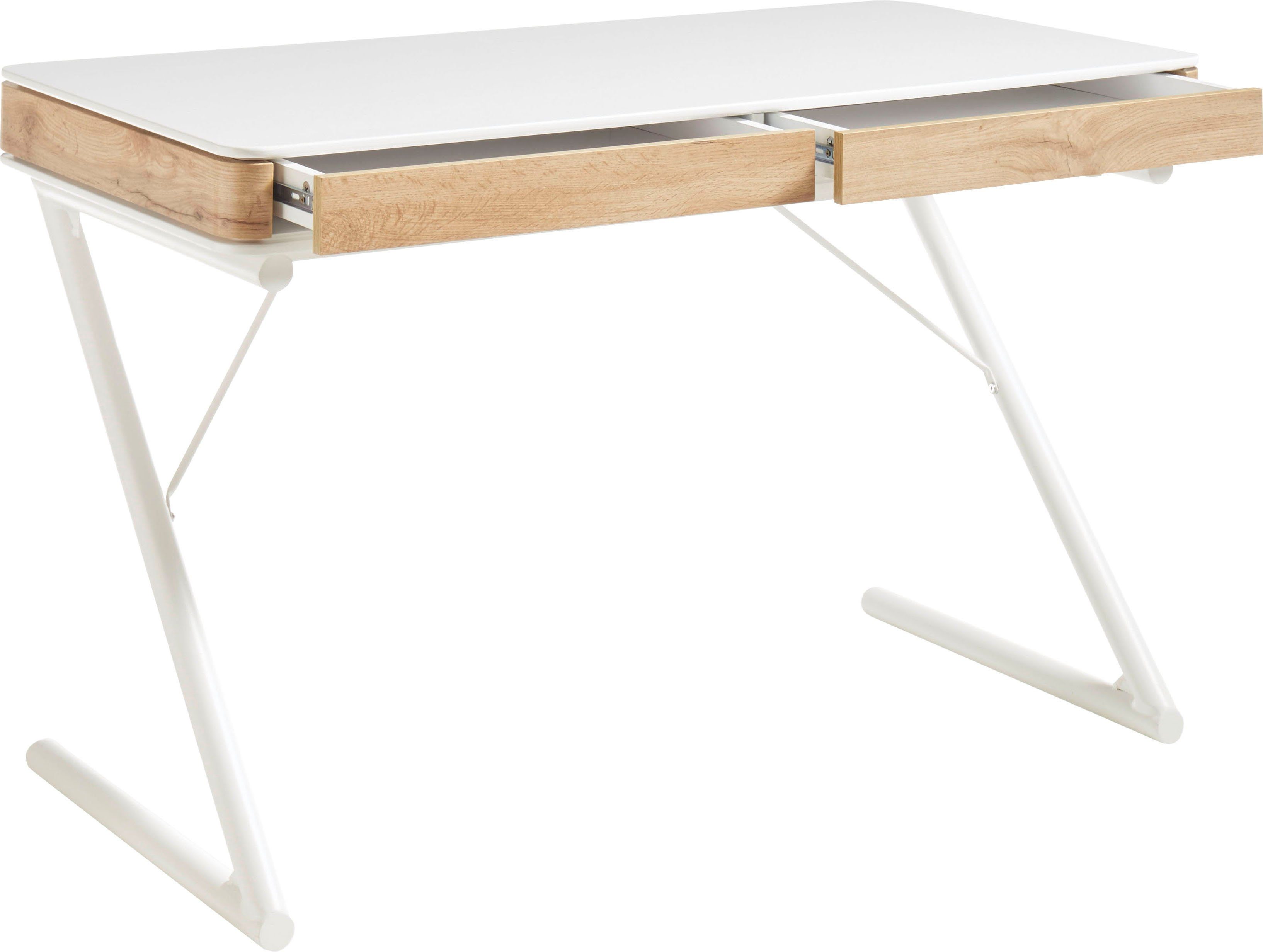 MCA furniture Bureau Boekarest matwit met laden, breedte 120 cm