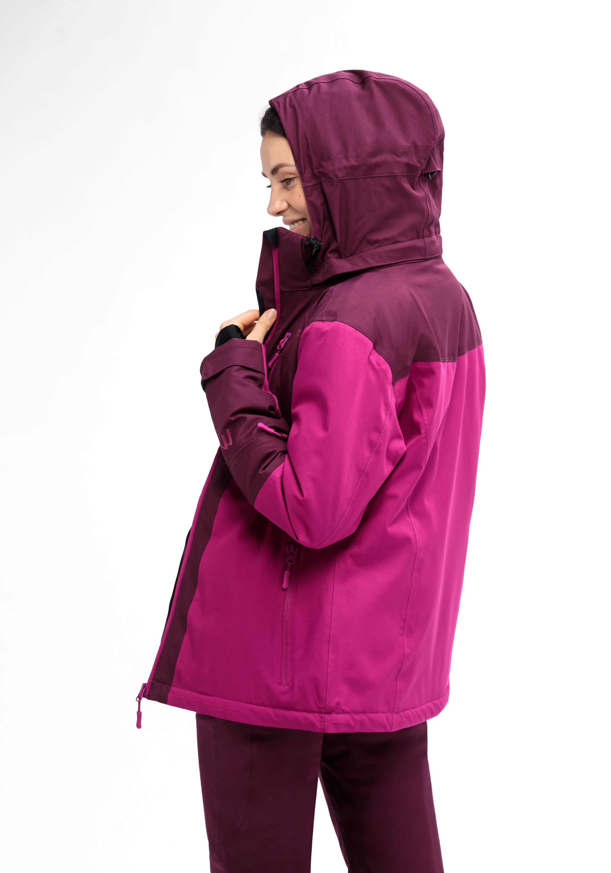 Maier Sports Ski-jack Ina Dames winterjack, waterdicht, 5 ritszakken en capuchon, regular fit