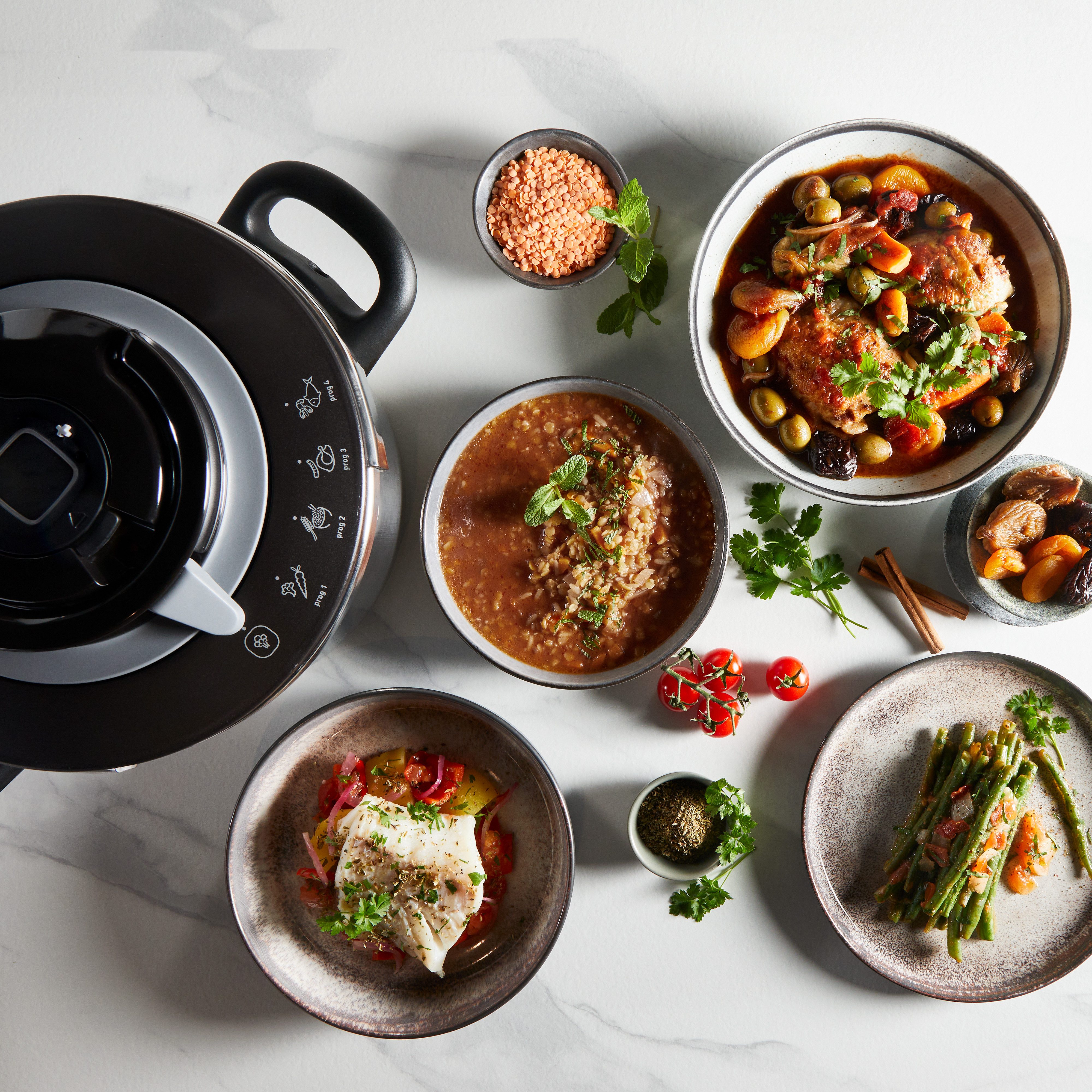 Tefal Snelkookpan Clipso+ CHEF, 6 liter snelkookpan 4 kookprogramma’s, 6 veiligheidsniveaus, afneembare timer