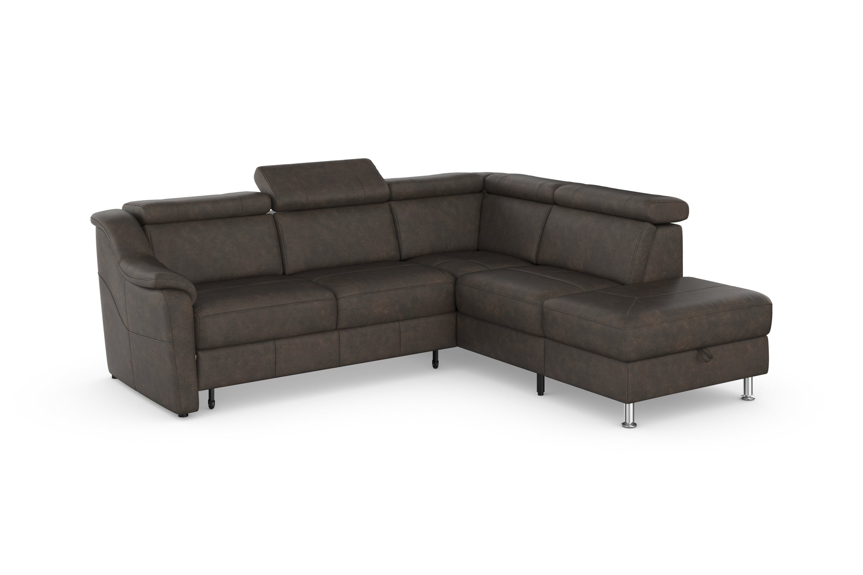 sit&more Hoekbank Freetown L-vorm met verstelbare hoofdsteun en comfortabele binnenvering