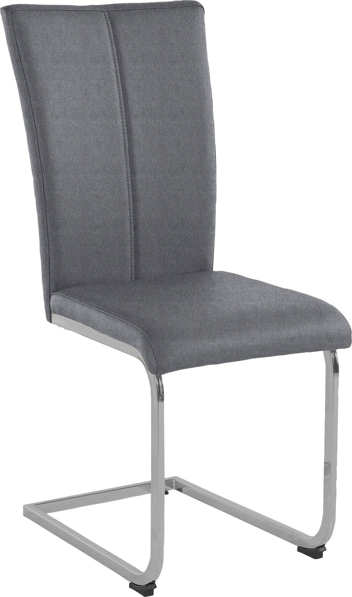Home affaire Vrijdragende stoel Alex Stoel belastbaar tot 120 kg, frame in chroom-look (set, 2 stuks)