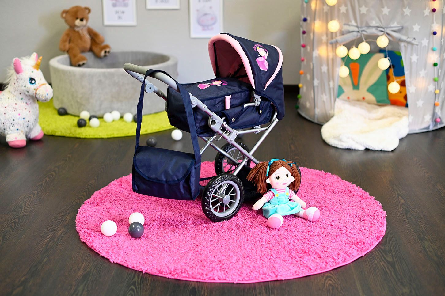 Knorrtoys® Combi-poppenwagen Ruby - princess blue