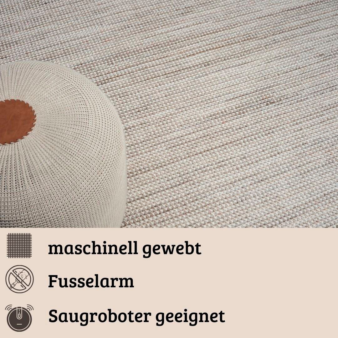 my home Vloerkleed Vals Uni-kleuren, gemêleerd, sisal-look, ook in rond verkrijgbaar, met franjes
