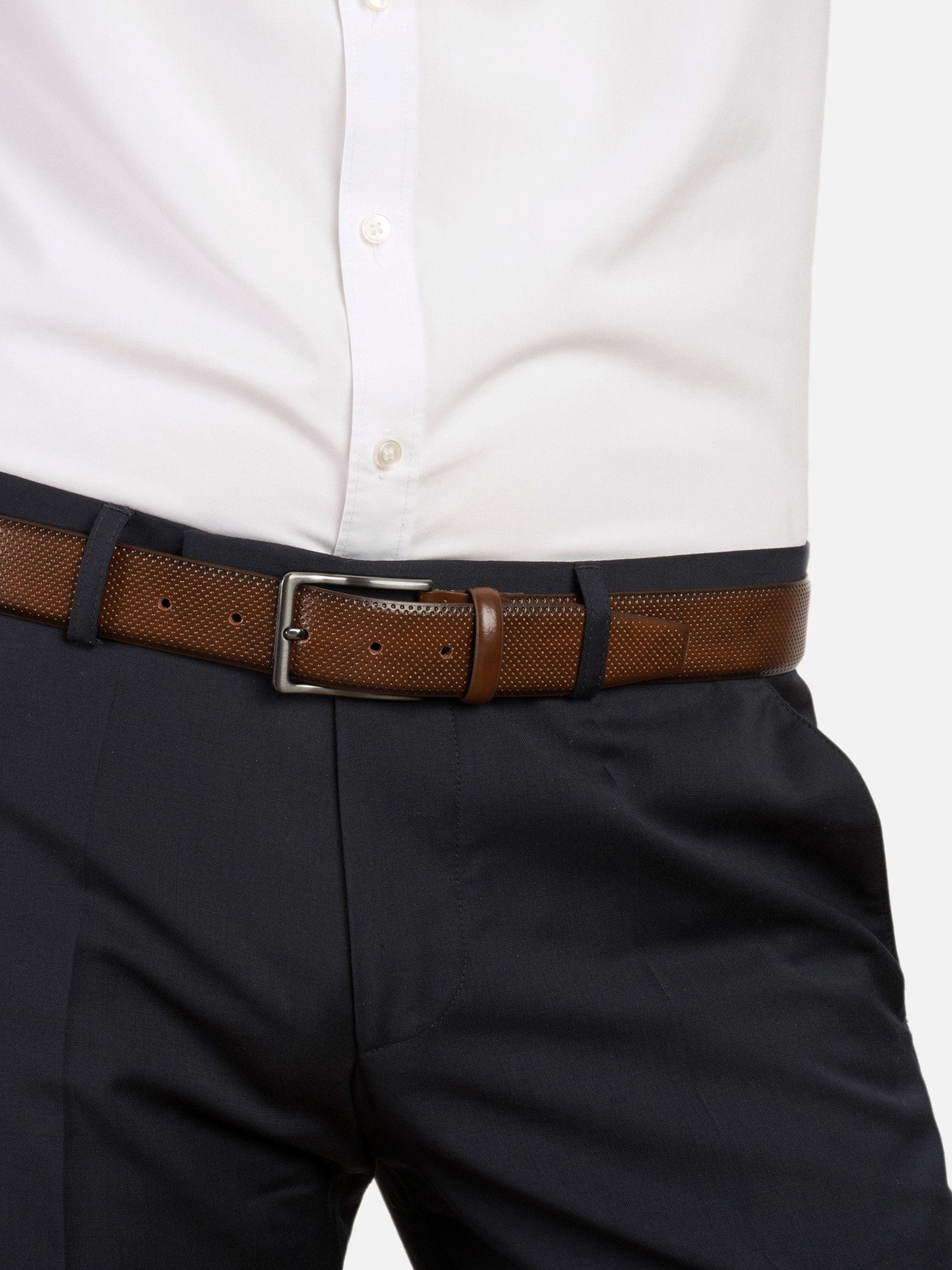 MONTI Leren riem CAMBRIDGE 3,5 cm breed, klassiek-business, inkortbaar, tot maat 125
