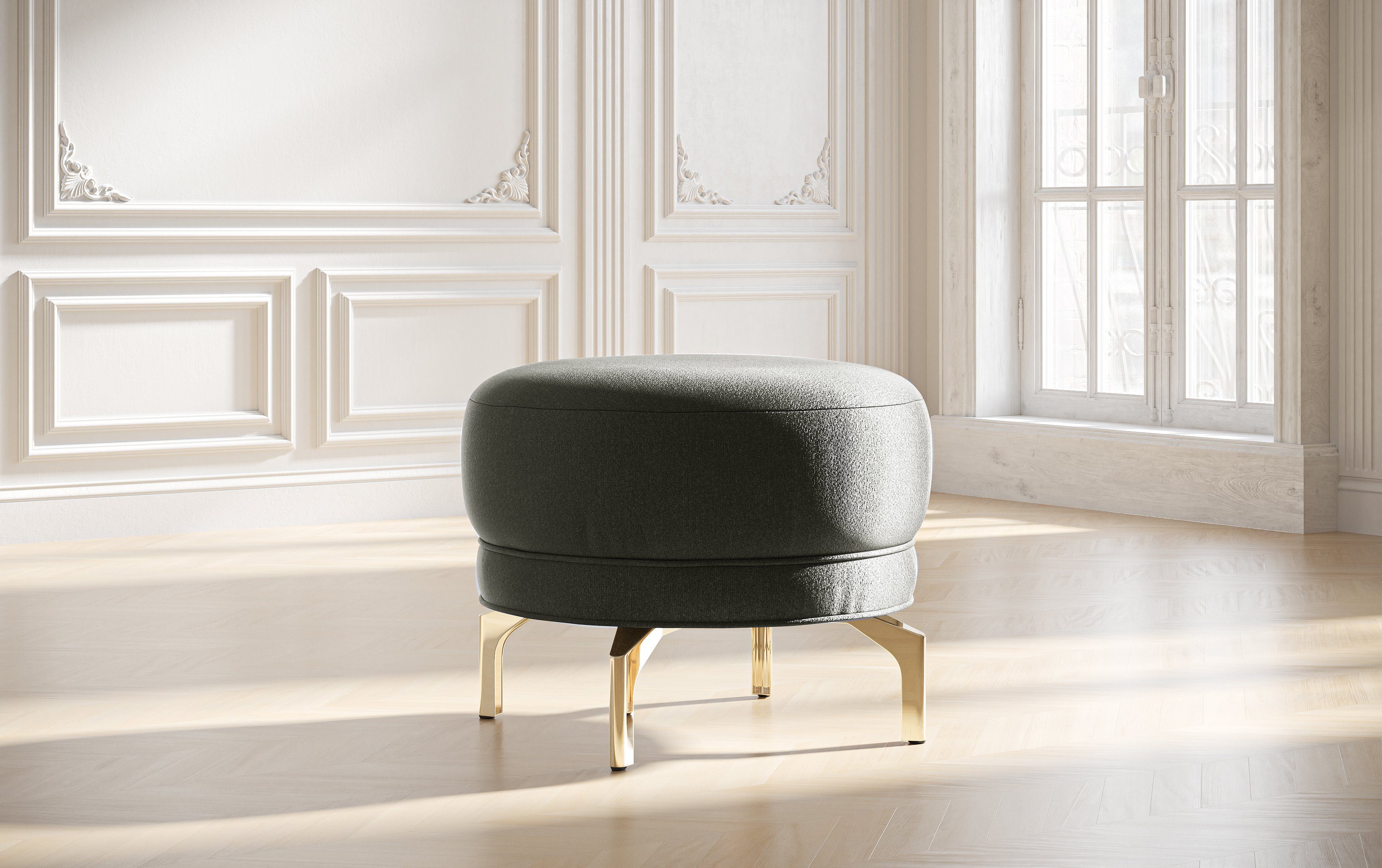 sit&more Hocker Orient 3 goudkleurige metalen poten