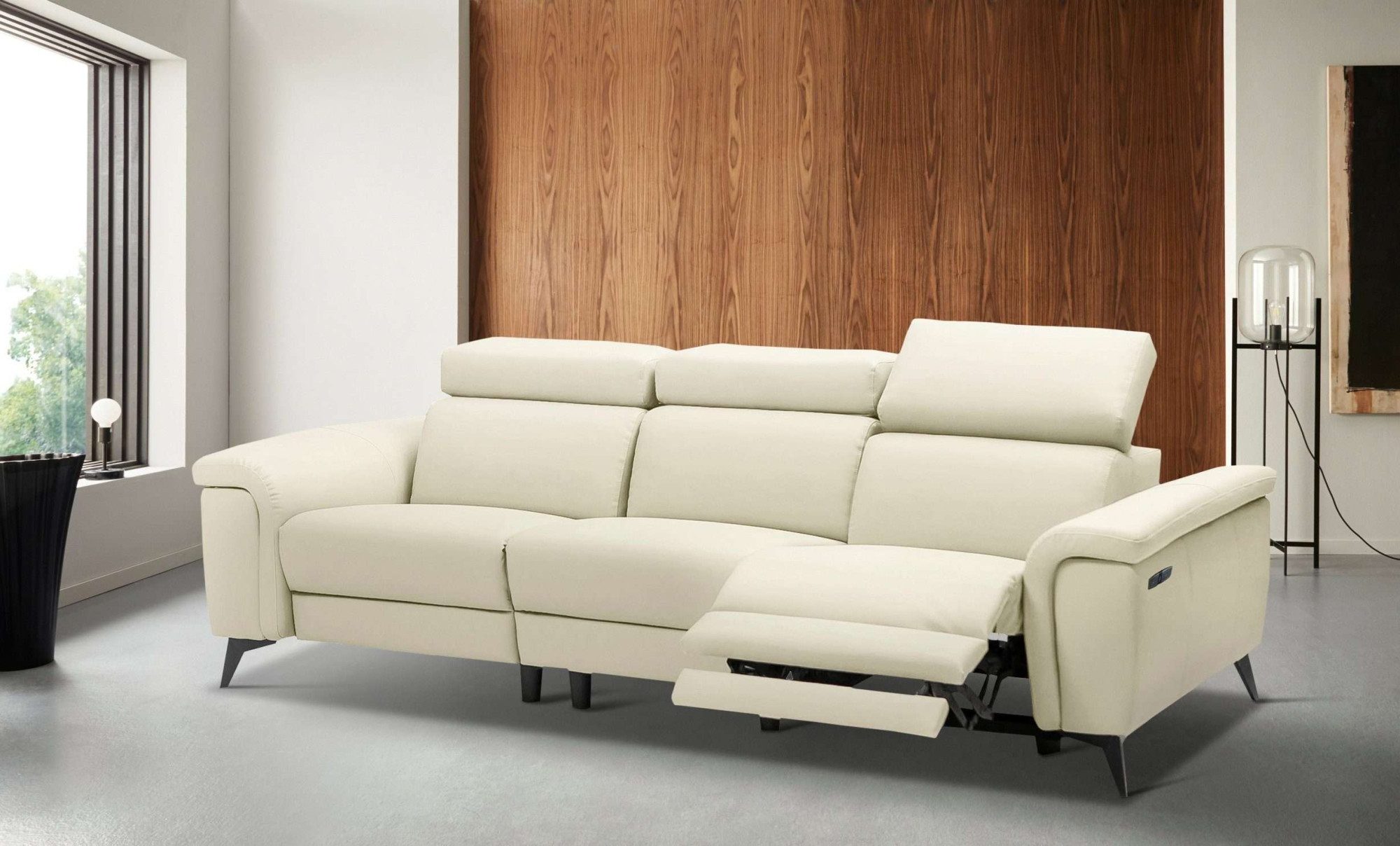 Places of Style 3-zitsbank Marita met elektrische relaxfunctie in de zitting en usb-aansluiting