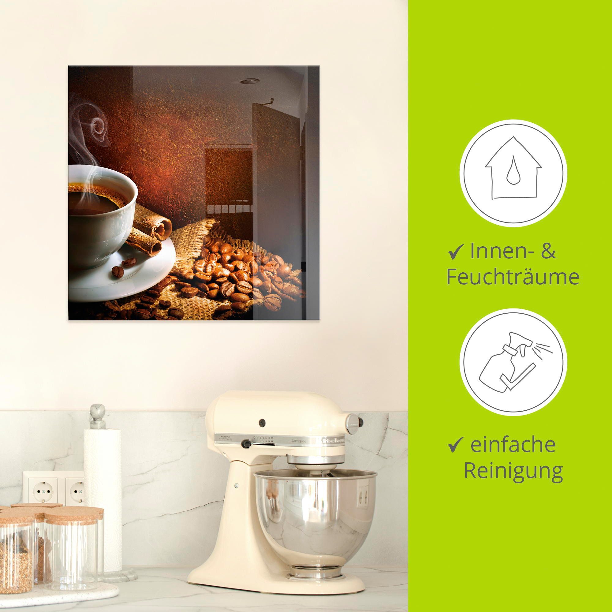 Artland Print op glas Koffie in verschillende maten