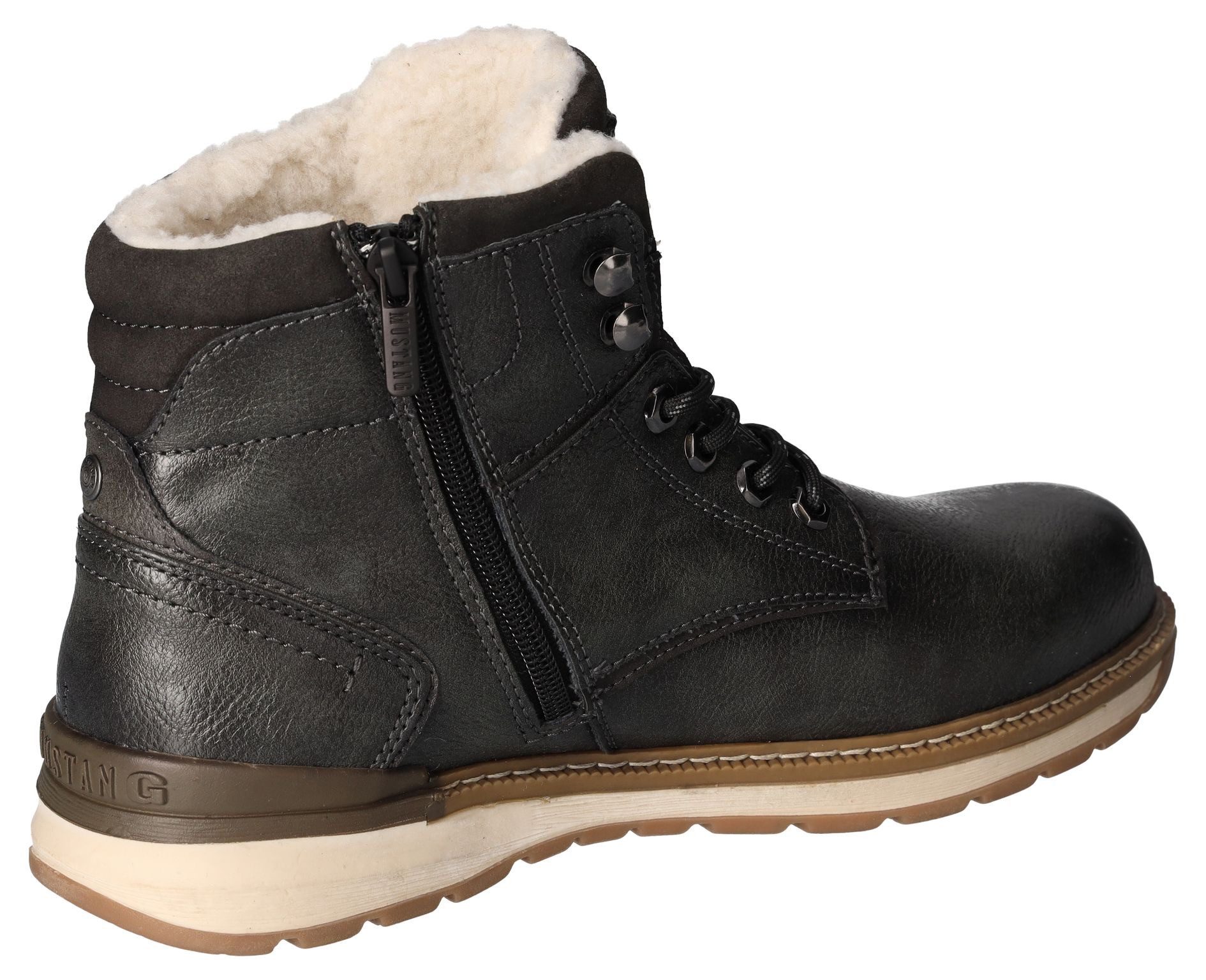 Mustang Shoes Winterlaarzen casual mode, veterschoenen, winterlaarzen met oogjes en logo-patch