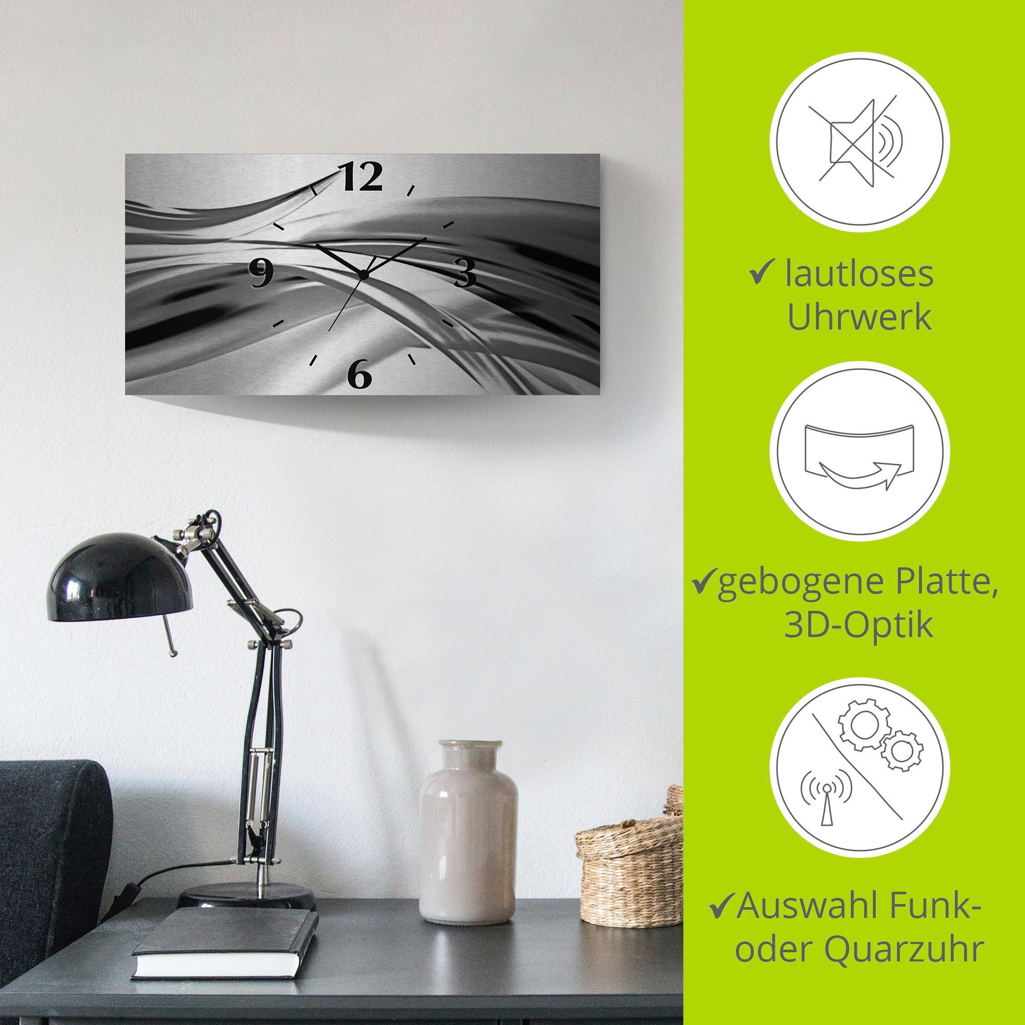 Artland Wandklok Mooie golf - abstract 3d-look geschulpt, met kwarts- of radiografisch uurwerk, verschillende maten