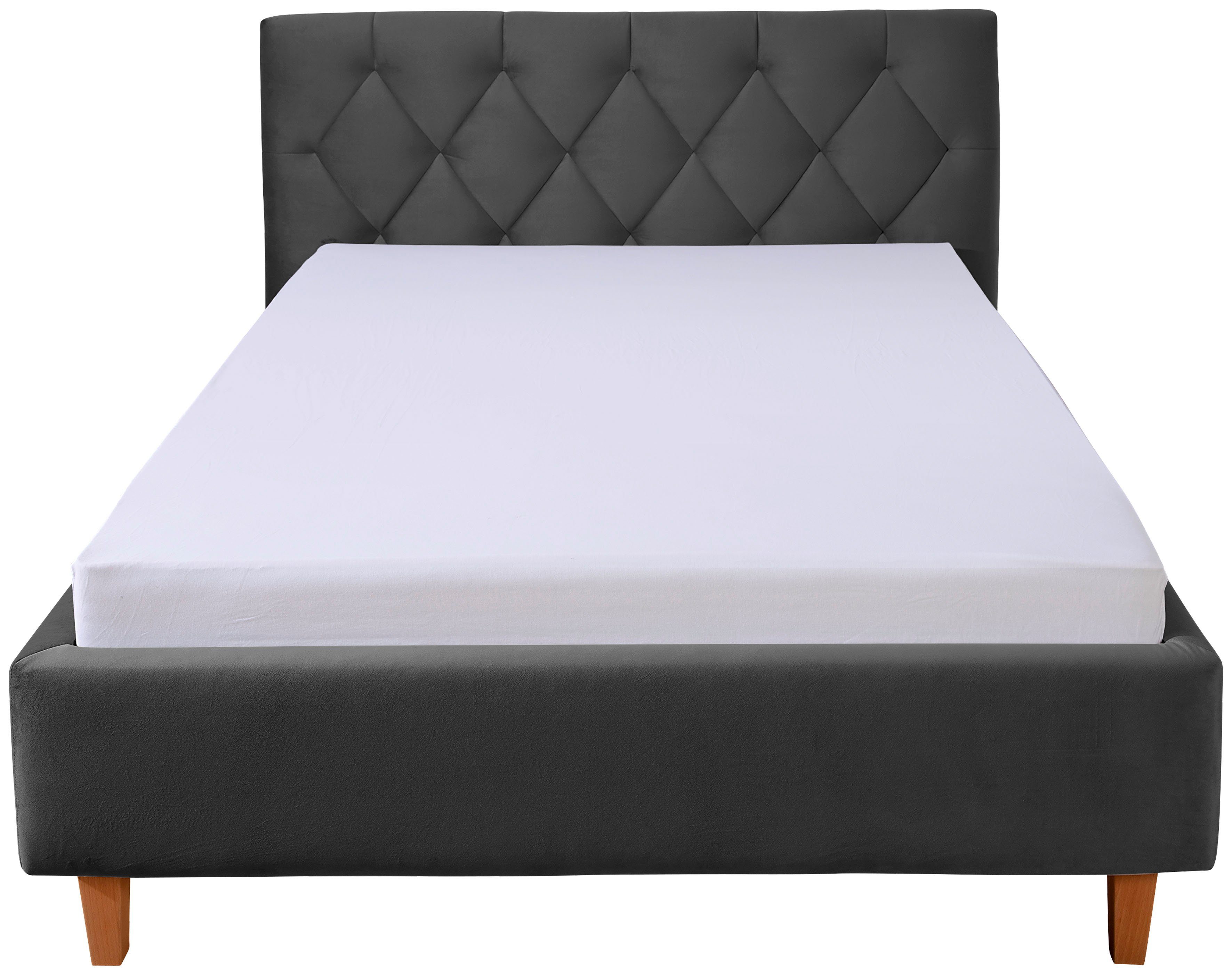 Guido Maria Kretschmer Home&Living Gestoffeerd bed Sunley 100 Kruisstiksel, hoofdbordhoogte 102 cm, zonder of met matras/lattenbodem