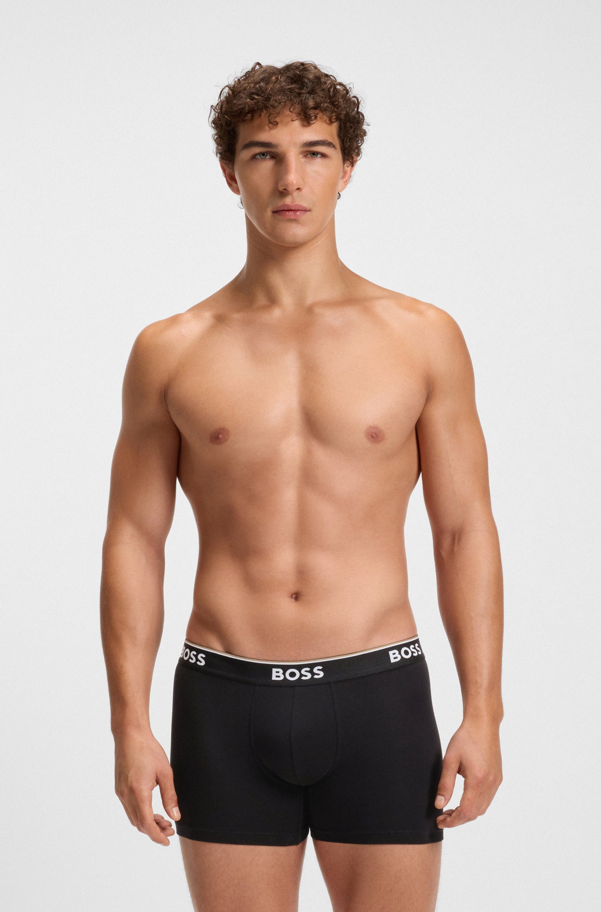 BOSS Lange boxershort BRIEF 3 PACK met in kleur bijpassende weefband (3 stuks)