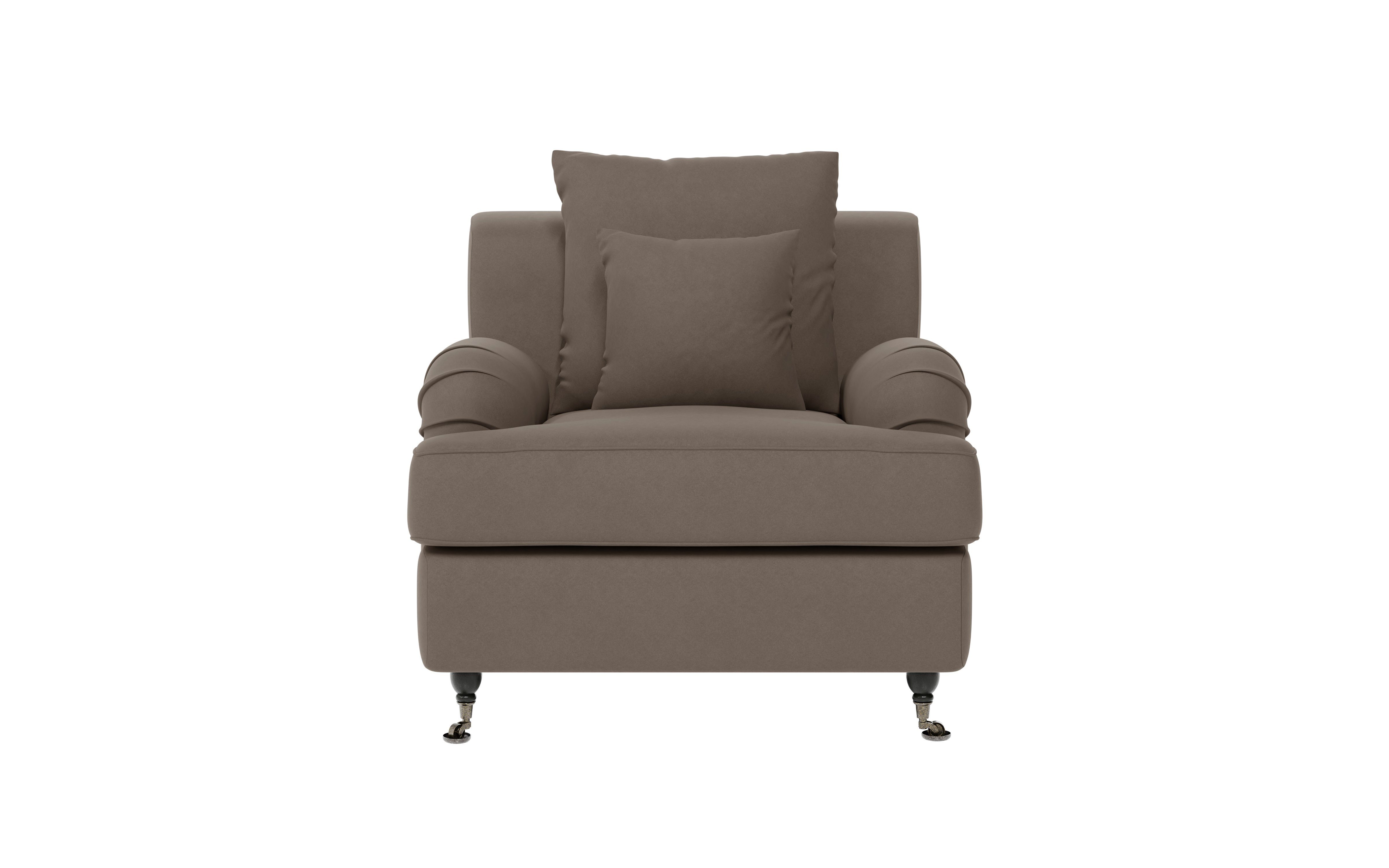 Guido Maria Kretschmer Home&Living Fauteuil NORIN twee soorten poten: voor - wieltjes, aan de achterkant - houten poten
