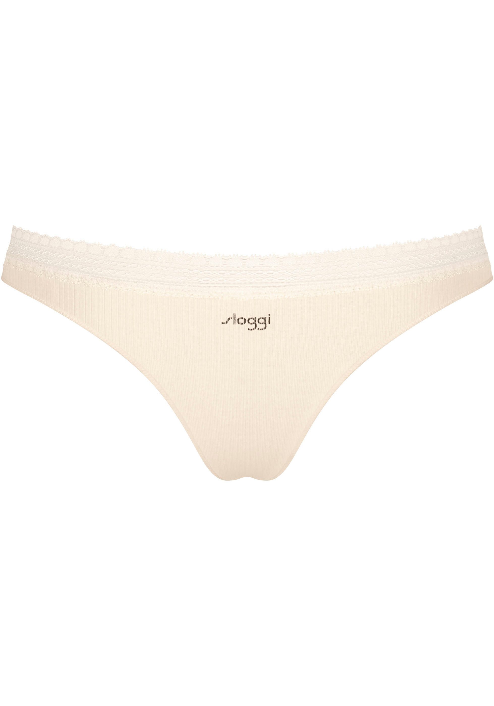 Sloggi Slip GO Ribbed R Brazil C2P zachte ribstof met kantafwerking (2 stuks, Set van 2)