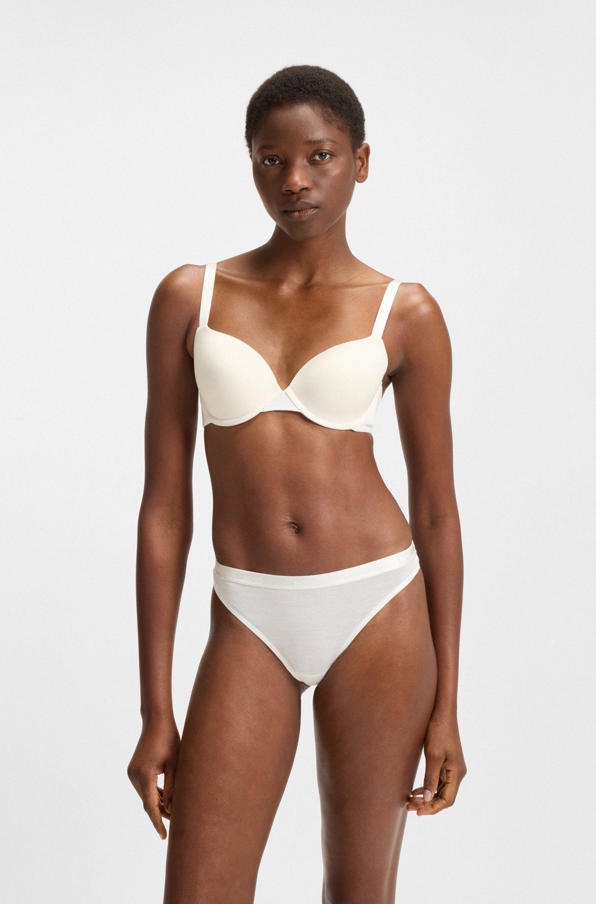 BOSS Beugel-bh UNDERWIRE BRA CI met boss tekst op de schouderbanden