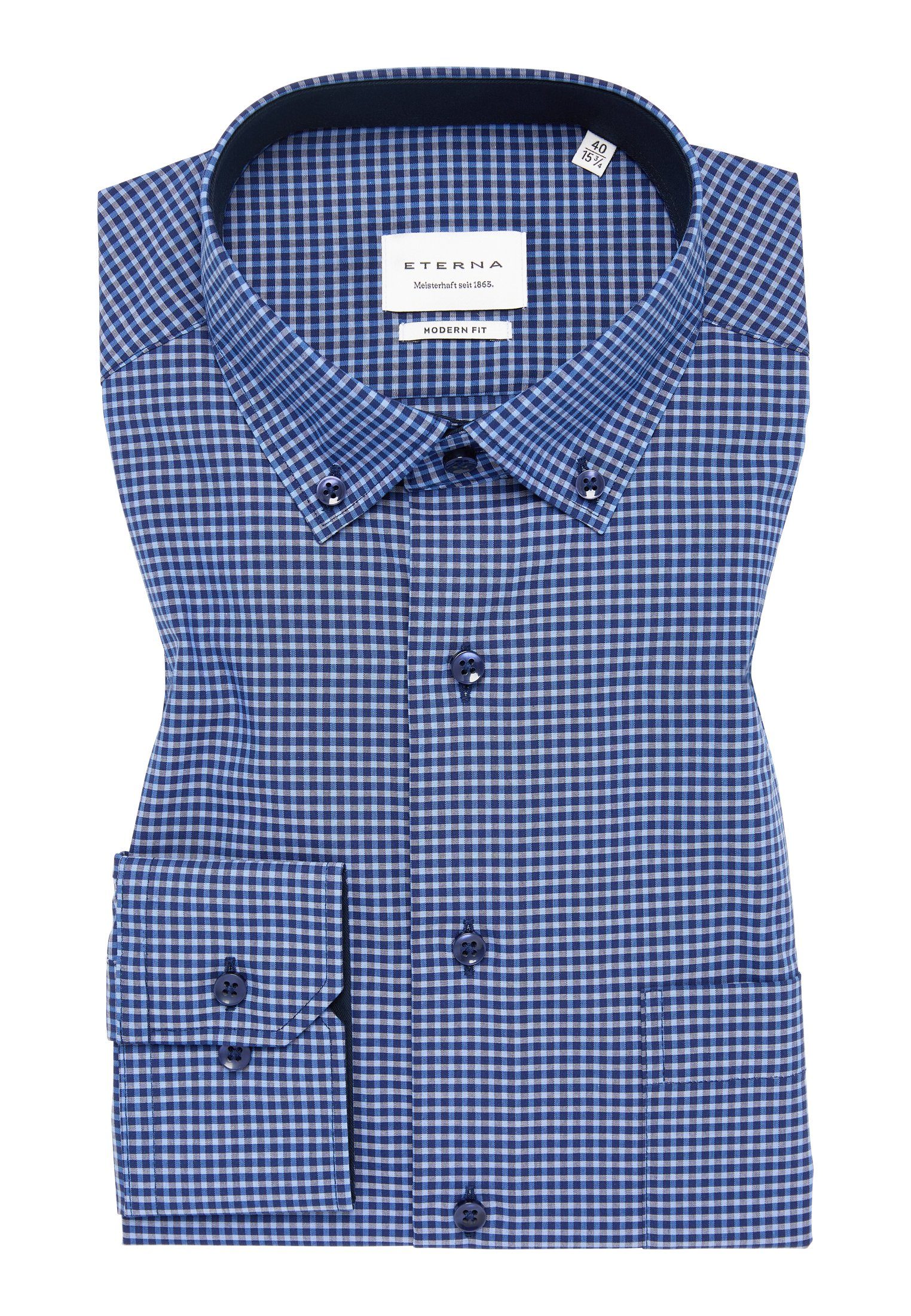 Eterna Overhemd met lange mouwen MODERN FIT NON IRON (strijkvrij)