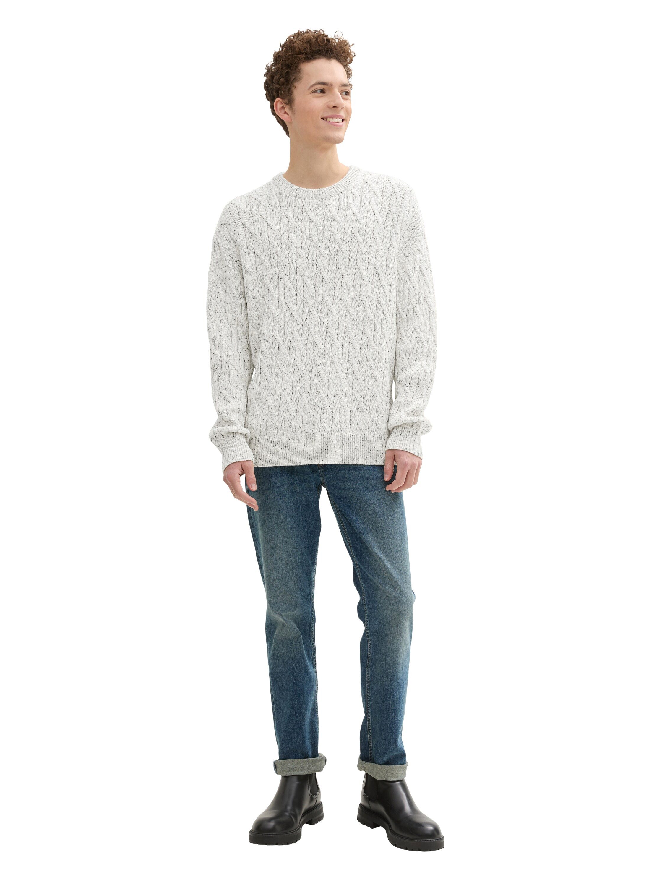 Tom Tailor Denim Trui met ronde hals met grove breistructuur